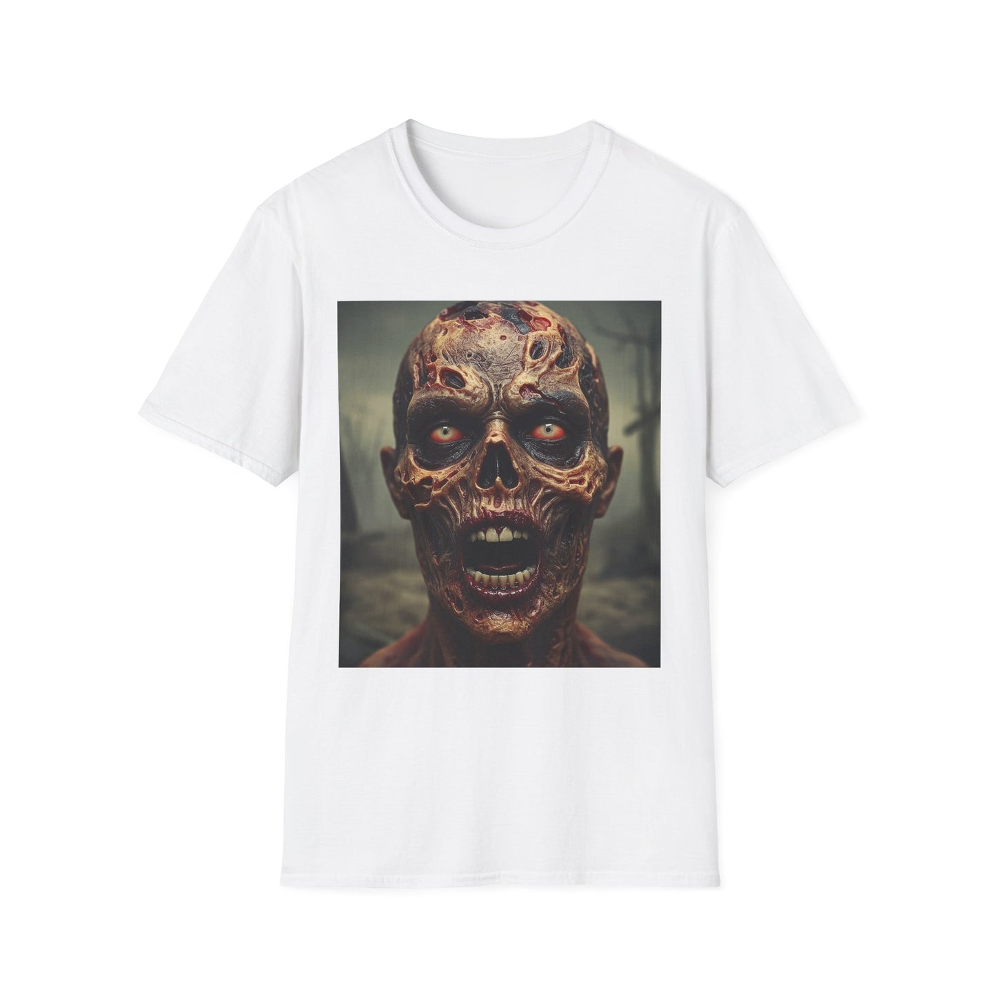 Apocalyptic Portrait Tee, bold, decaying zombie graphic