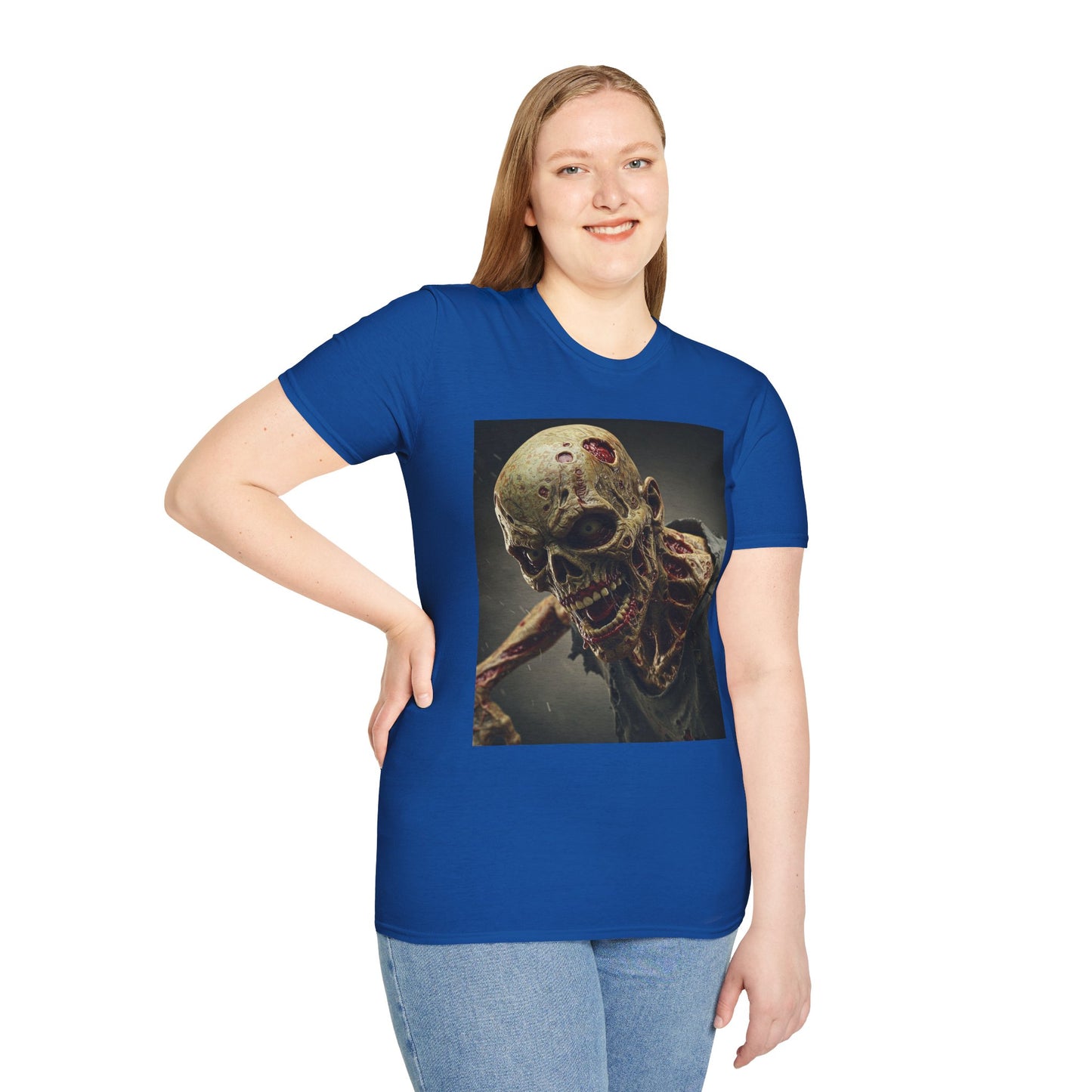 Zombie Skull Unisex Softstyle T-Shirt - Spooky Halloween Tee
