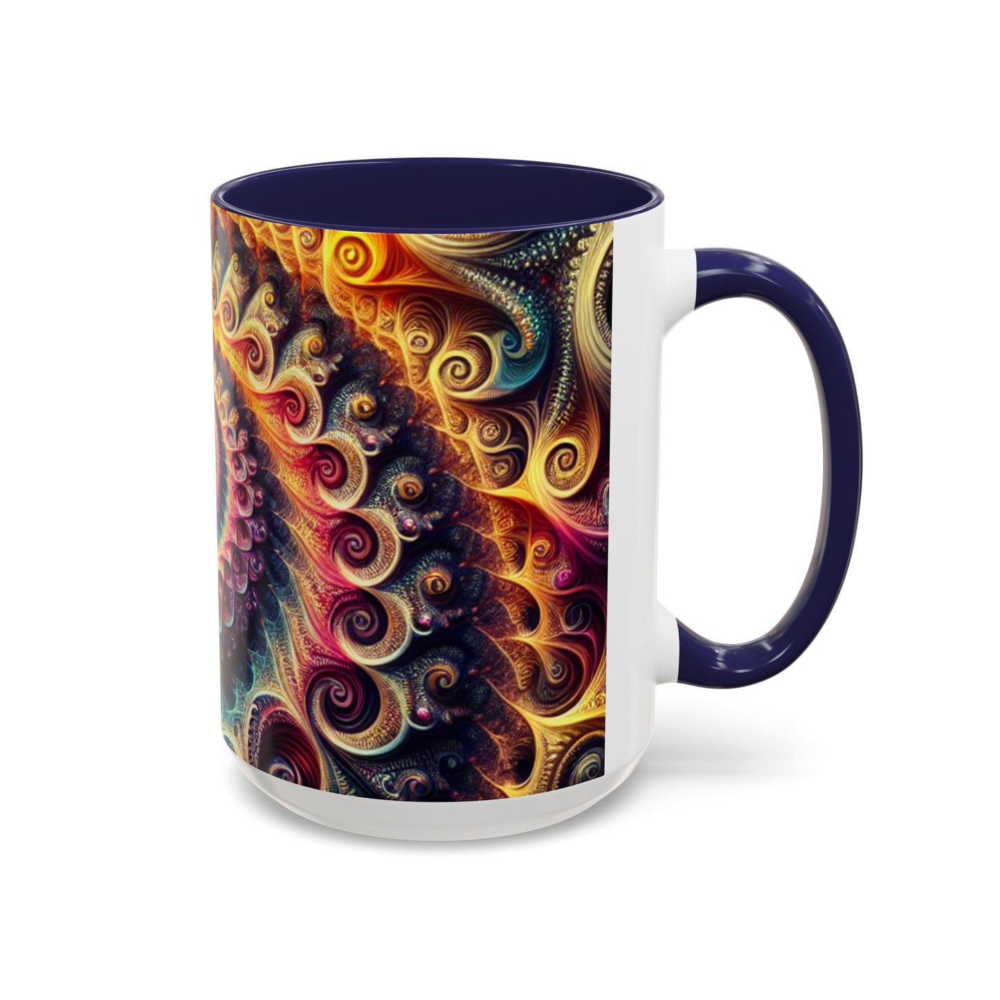 Colorful Swirl Accent Coffee Mug - Unique Spiral Design for Art Lovers