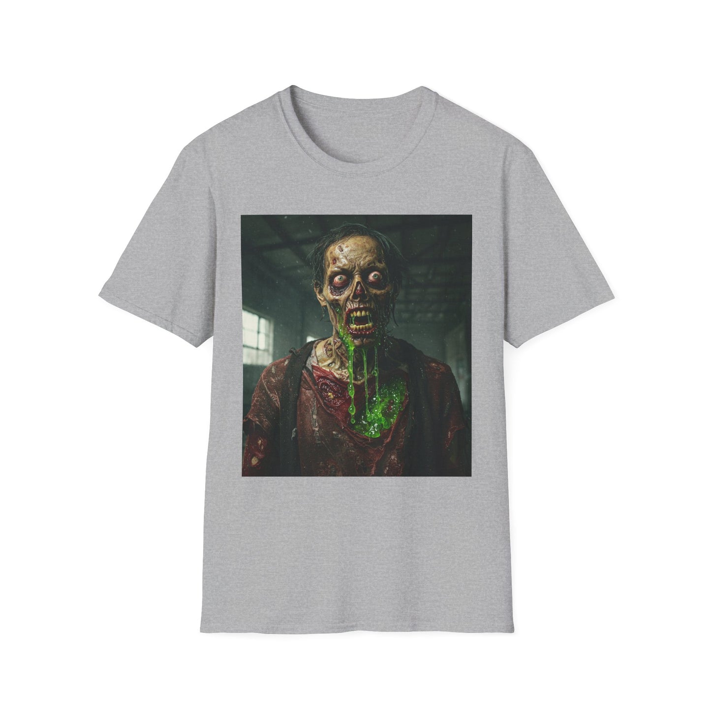 Apocalyptic Portrait Tee, bold, decaying zombie graphic