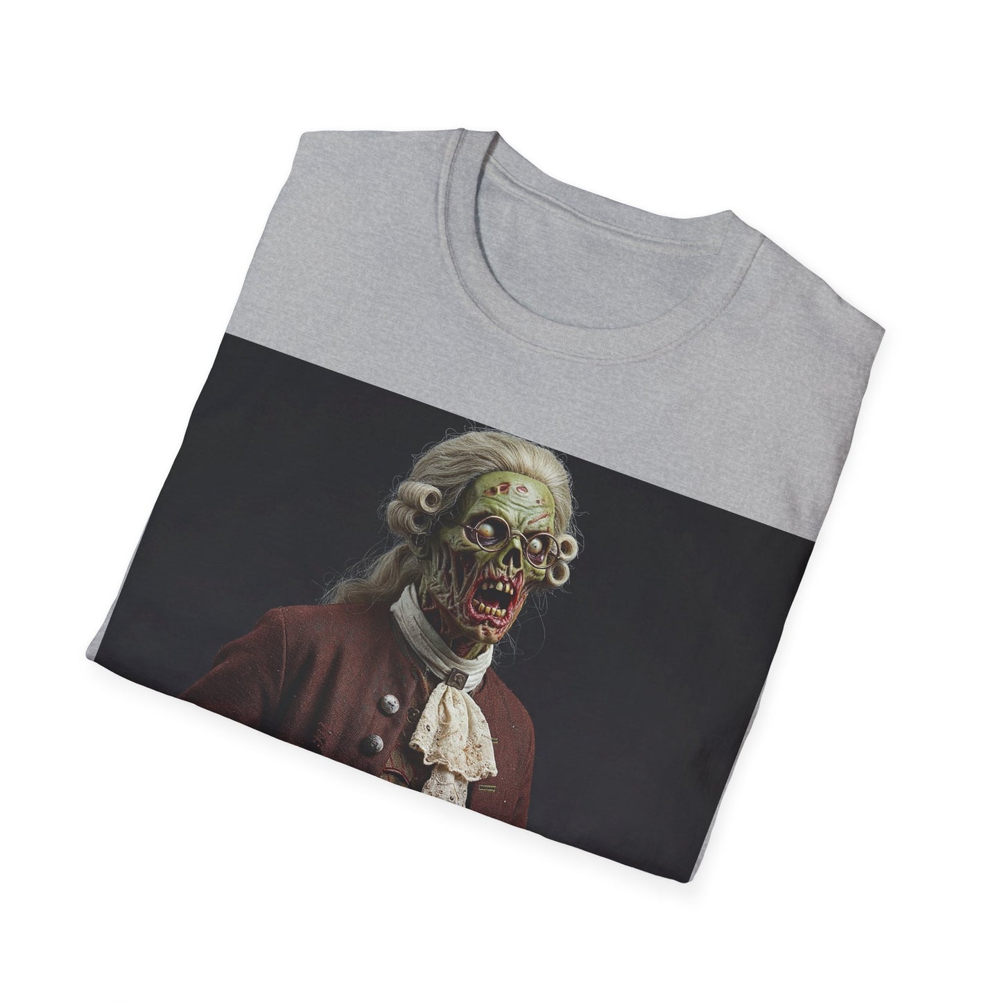 UK - Creepy Zombie Portrait Unisex Softstyle T-Shirt - Perfect for Halloween
