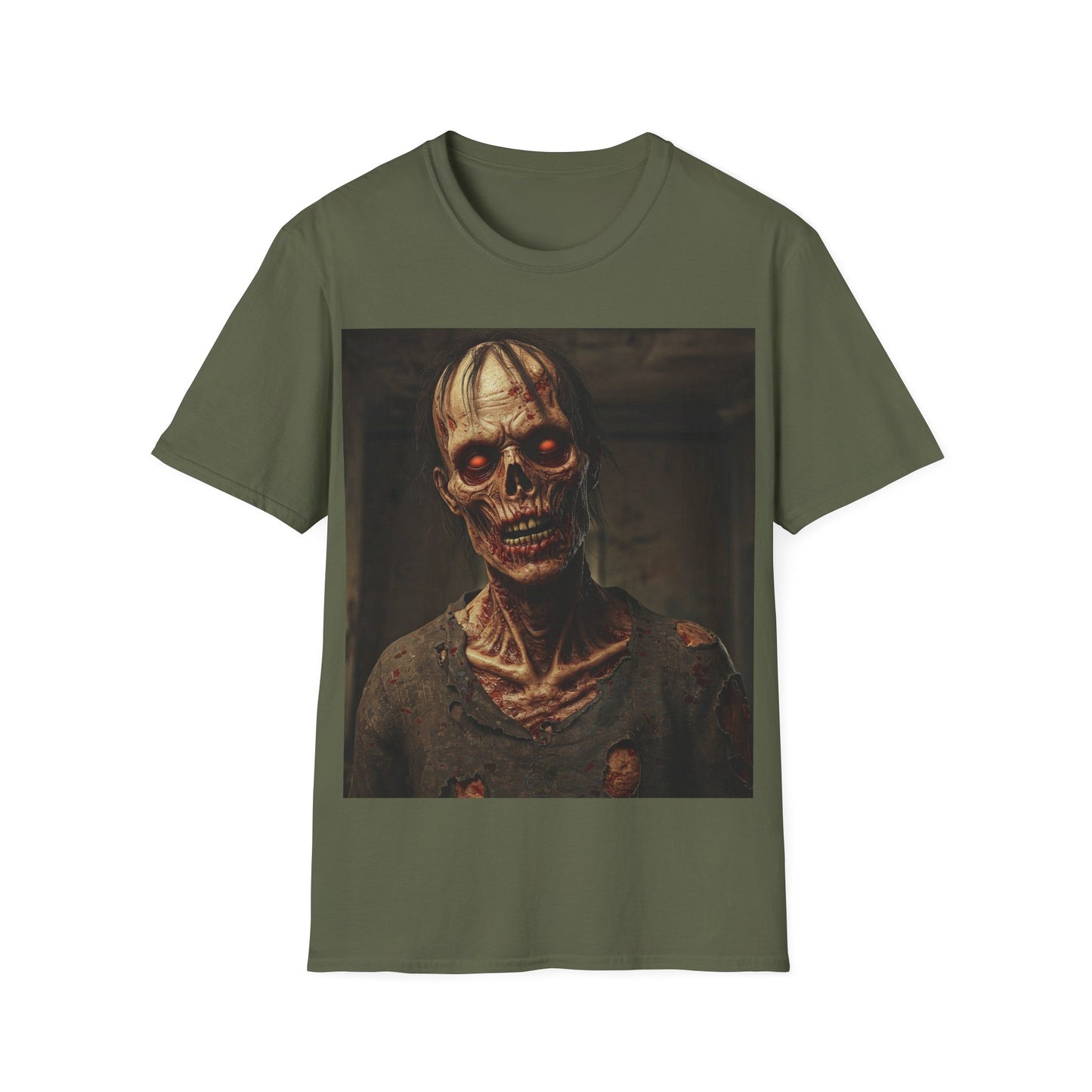 UK - Creepy Skeleton Unisex Softstyle T-Shirt - Perfect for Halloween and Horror Fans