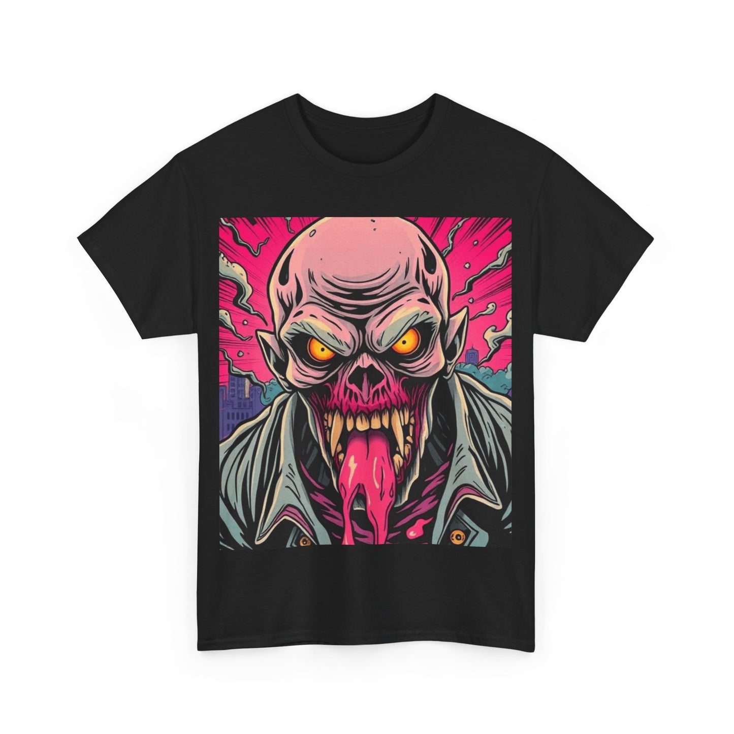 UK - Graphic Horror Tee - Unisex Heavy Cotton T-Shirt with Skull Design