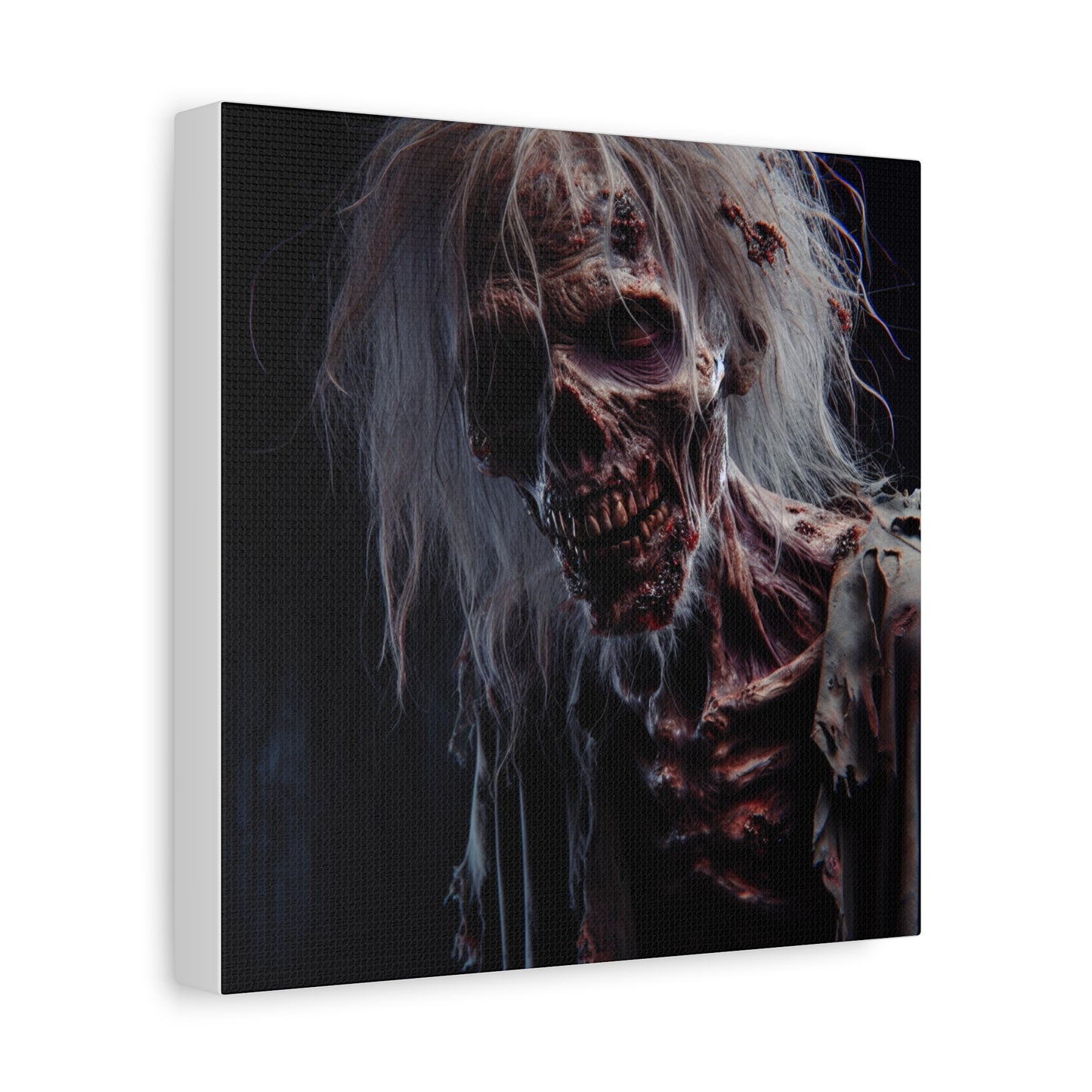 Creepy Zombie Wall Art Canvas - 12" Horror Decor