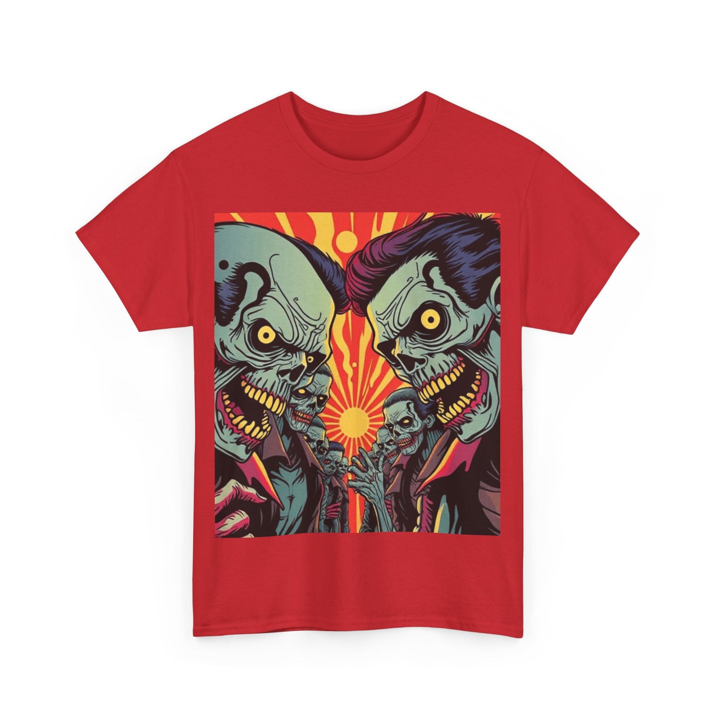 UK - Retro Zombie Clash Unisex Heavy Cotton Tee