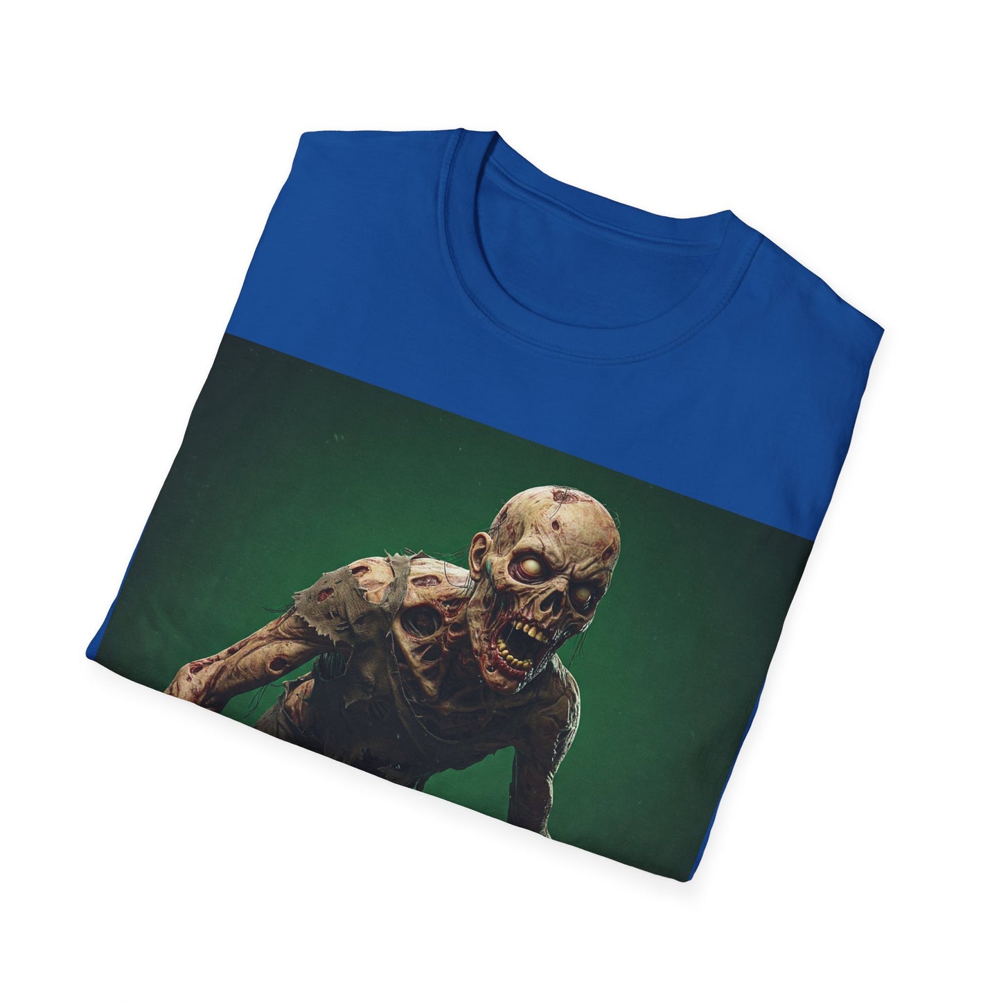 UK - Zombie Graphic Unisex Softstyle T-Shirt - Perfect for Halloween and Horror Fans