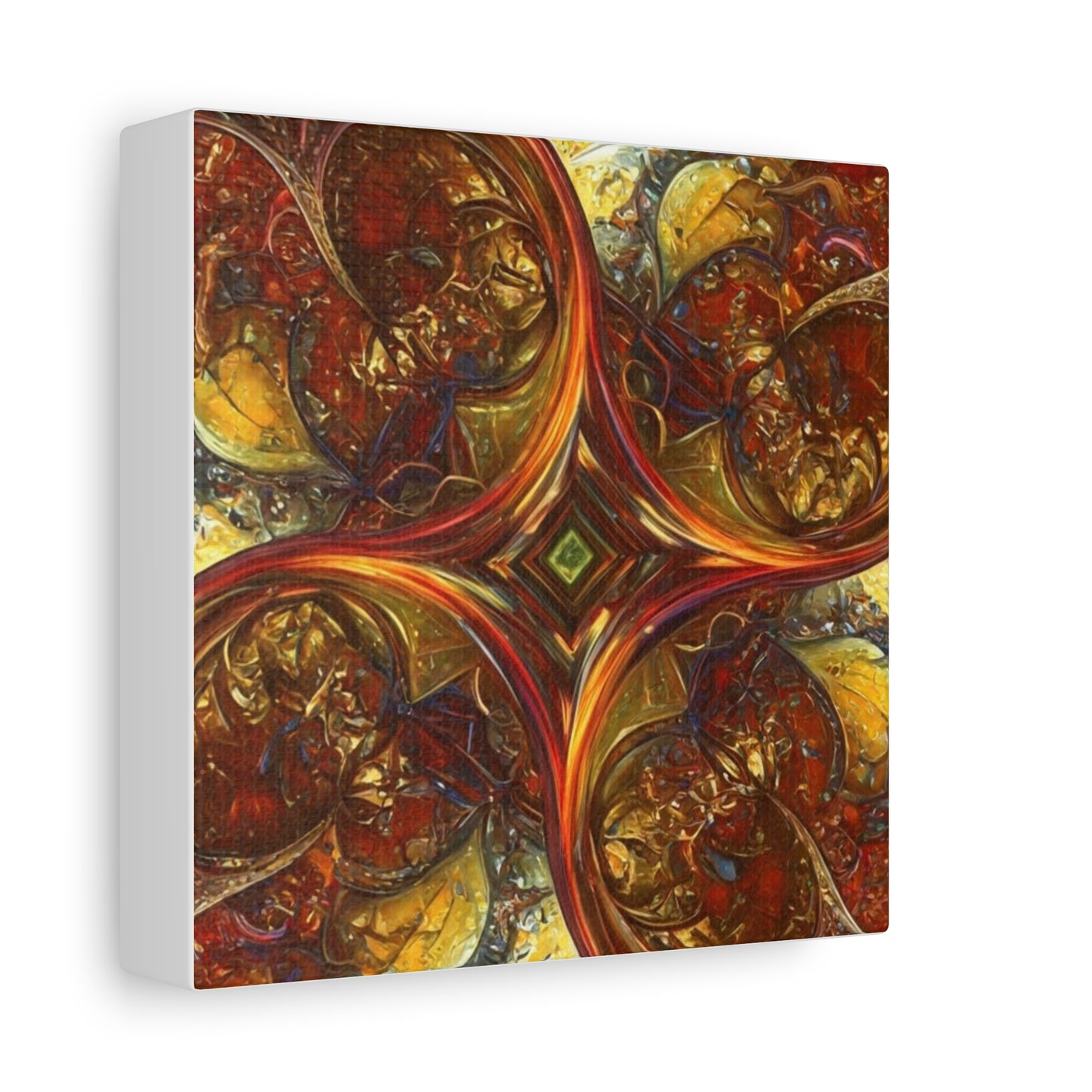 Abstract Art Matte Canvas Wall Decor - Vibrant Fractal Design, Colorful Home Accent