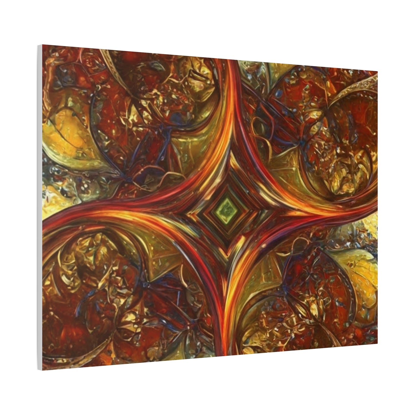 Abstract Art Matte Canvas Wall Decor - Vibrant Fractal Design, Colorful Home Accent