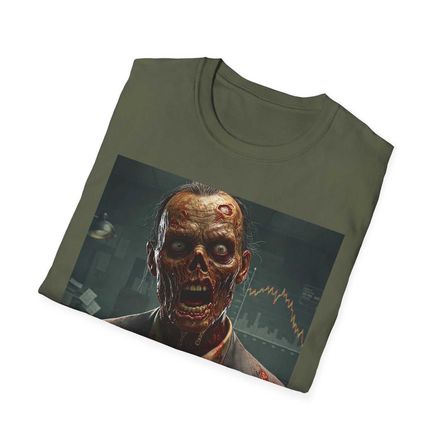 Zombie Businessman Unisex Softstyle T-Shirt | Spooky Halloween Apparel