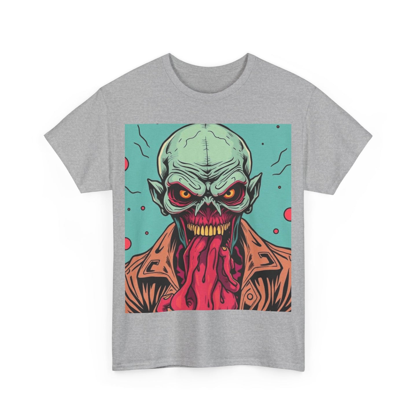 UK - Unisex Heavy Cotton Tee - Retro Zombie Graphic Tee