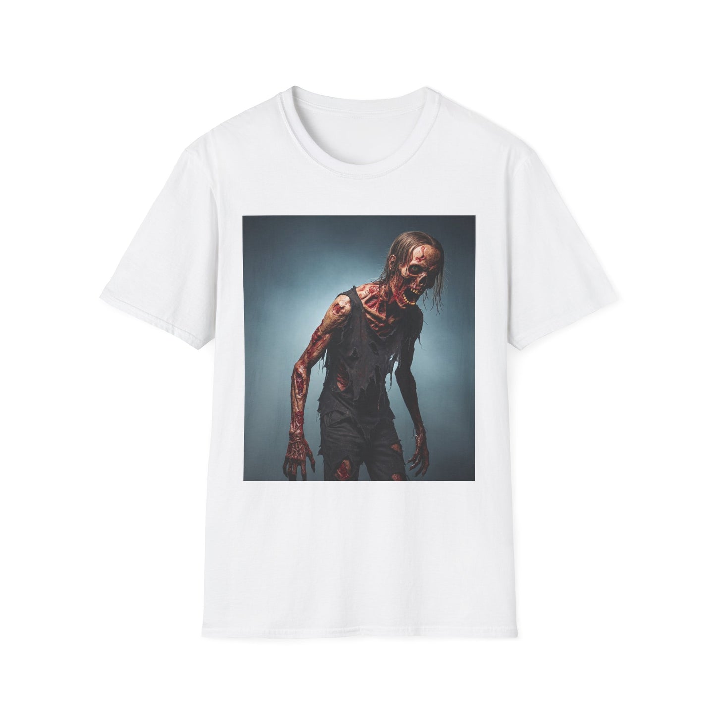 Zombie Graphic Unisex Softstyle T-Shirt - Perfect for Halloween and Horror Fans