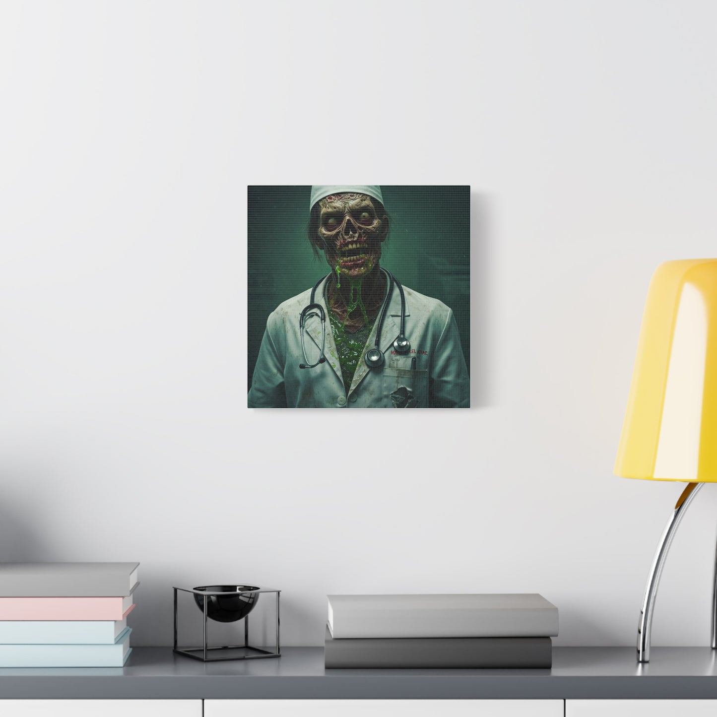 Zombie Doctor Canvas Art | Horror Medical Wall Decor | Perfect for Halloween