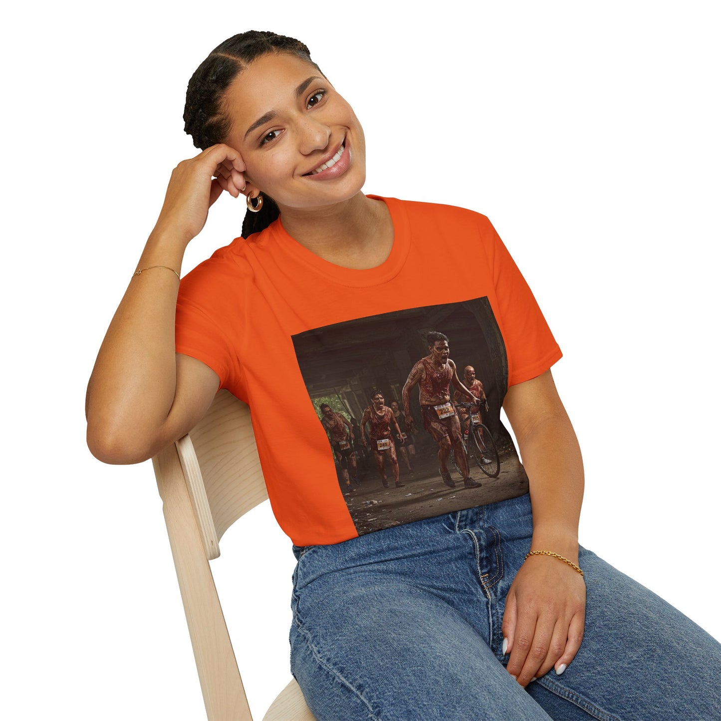Zombie Run Unisex Softstyle T-Shirt - Perfect for Halloween and Fun Runs