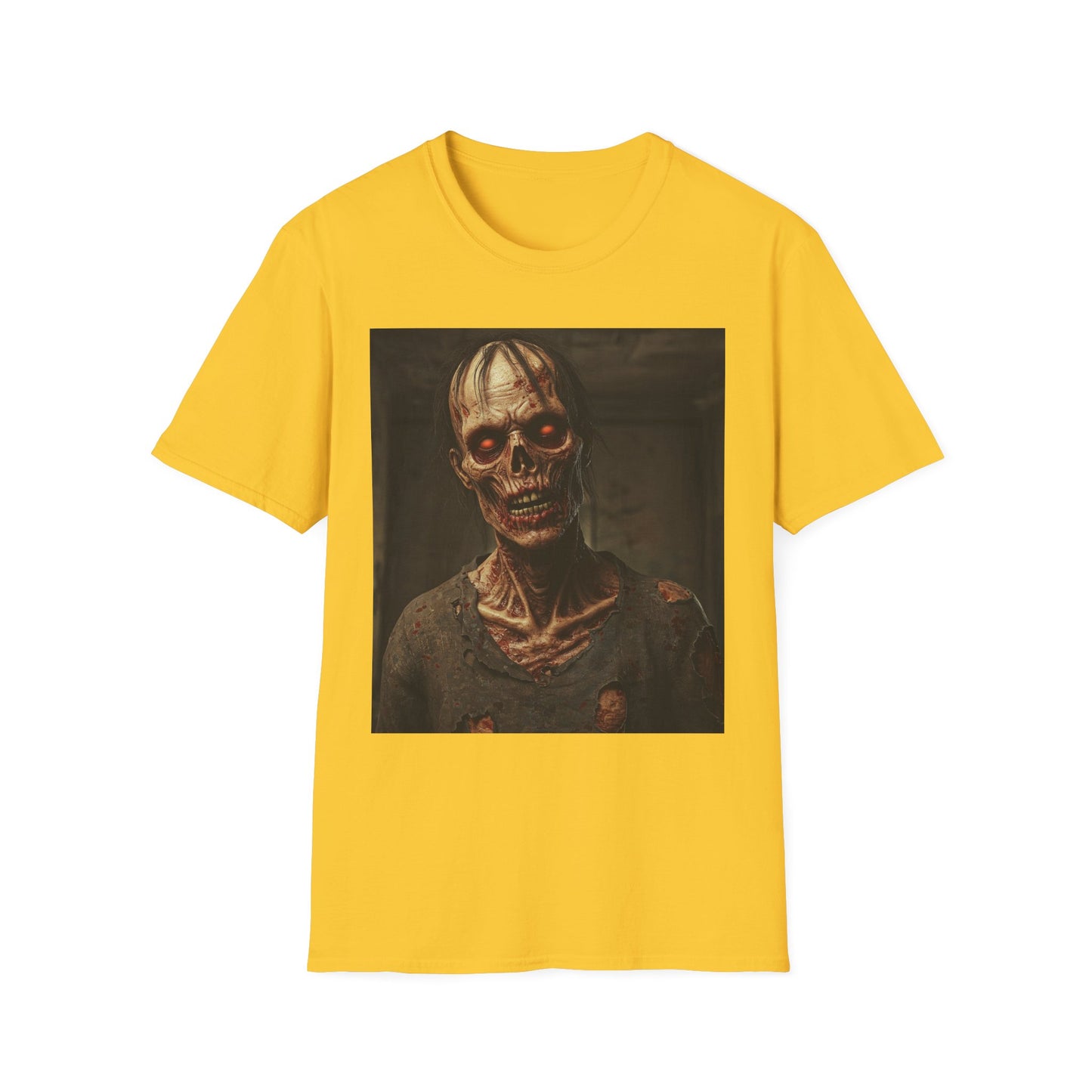 Creepy Skeleton Unisex Softstyle T-Shirt - Perfect for Halloween and Horror Fans