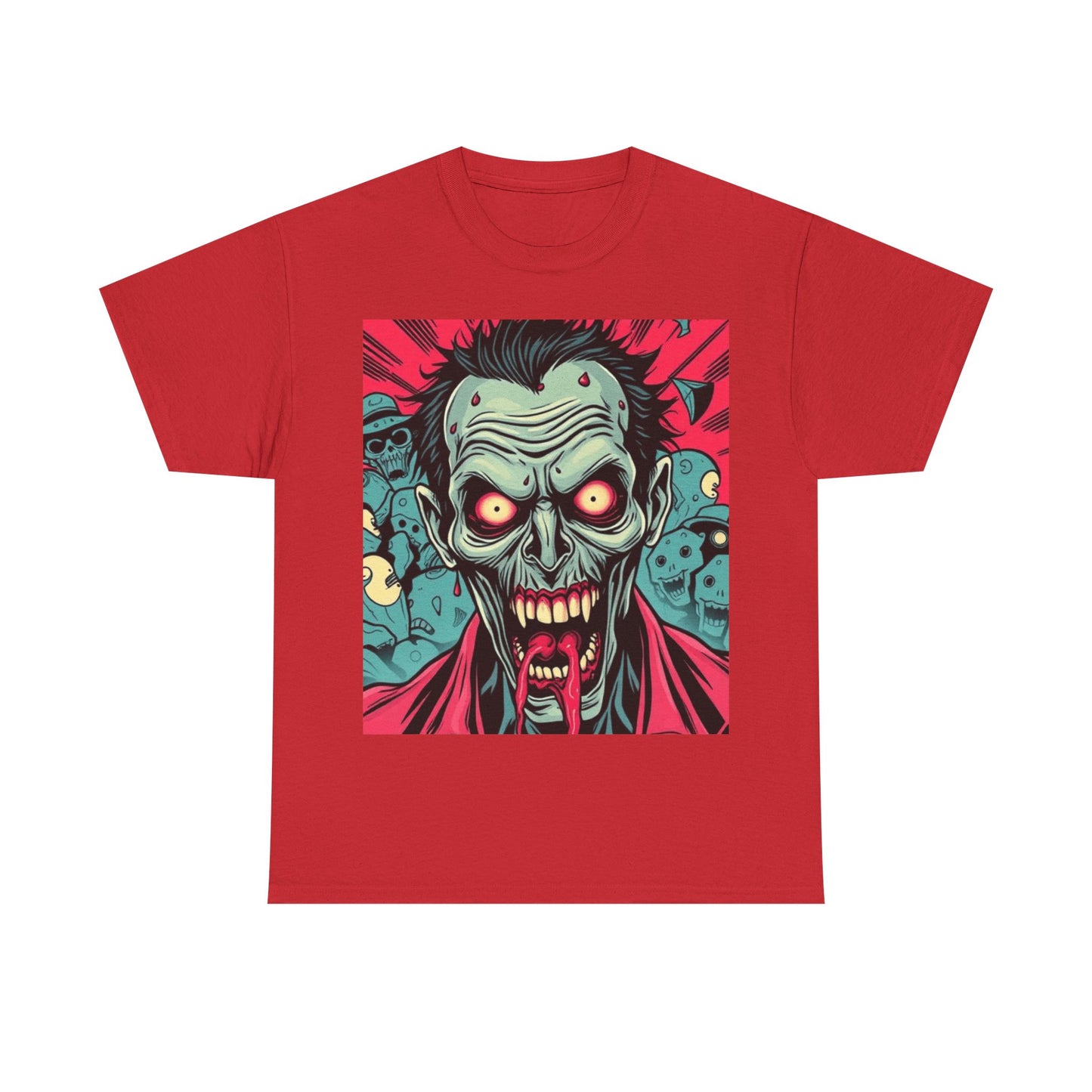 UK - Unisex Heavy Cotton Tee - Spooky Zombie Graphic Tee for Halloween