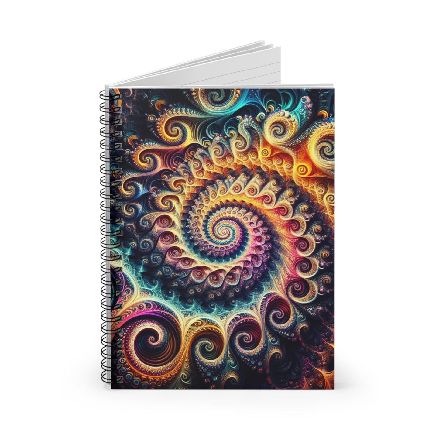 Vibrant Spiral Art Spiral Notebook - Ruled Lines for Creative Minds