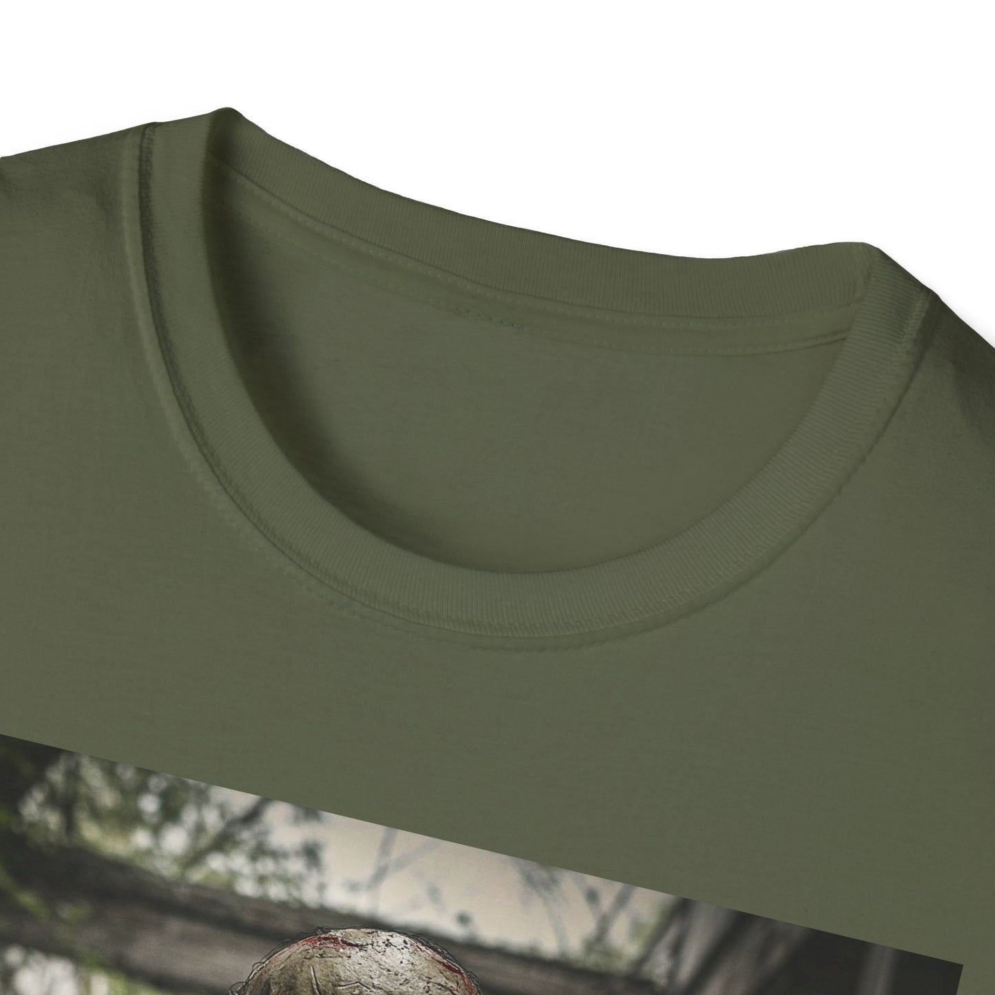 Apocalyptic Portrait Tee, bold, decaying zombie graphic