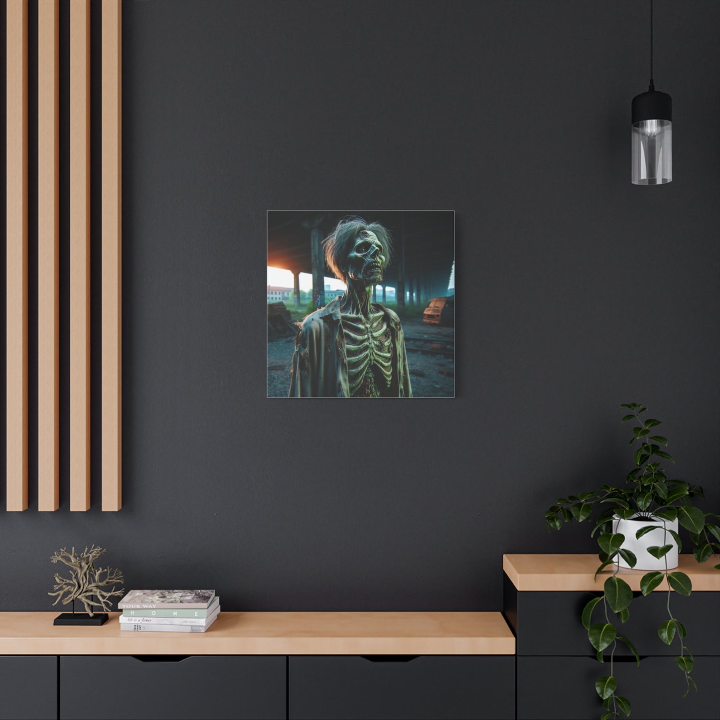 Creepy Skeleton Wall Art | Matte Canvas Decor for Halloween & Gothic Lovers