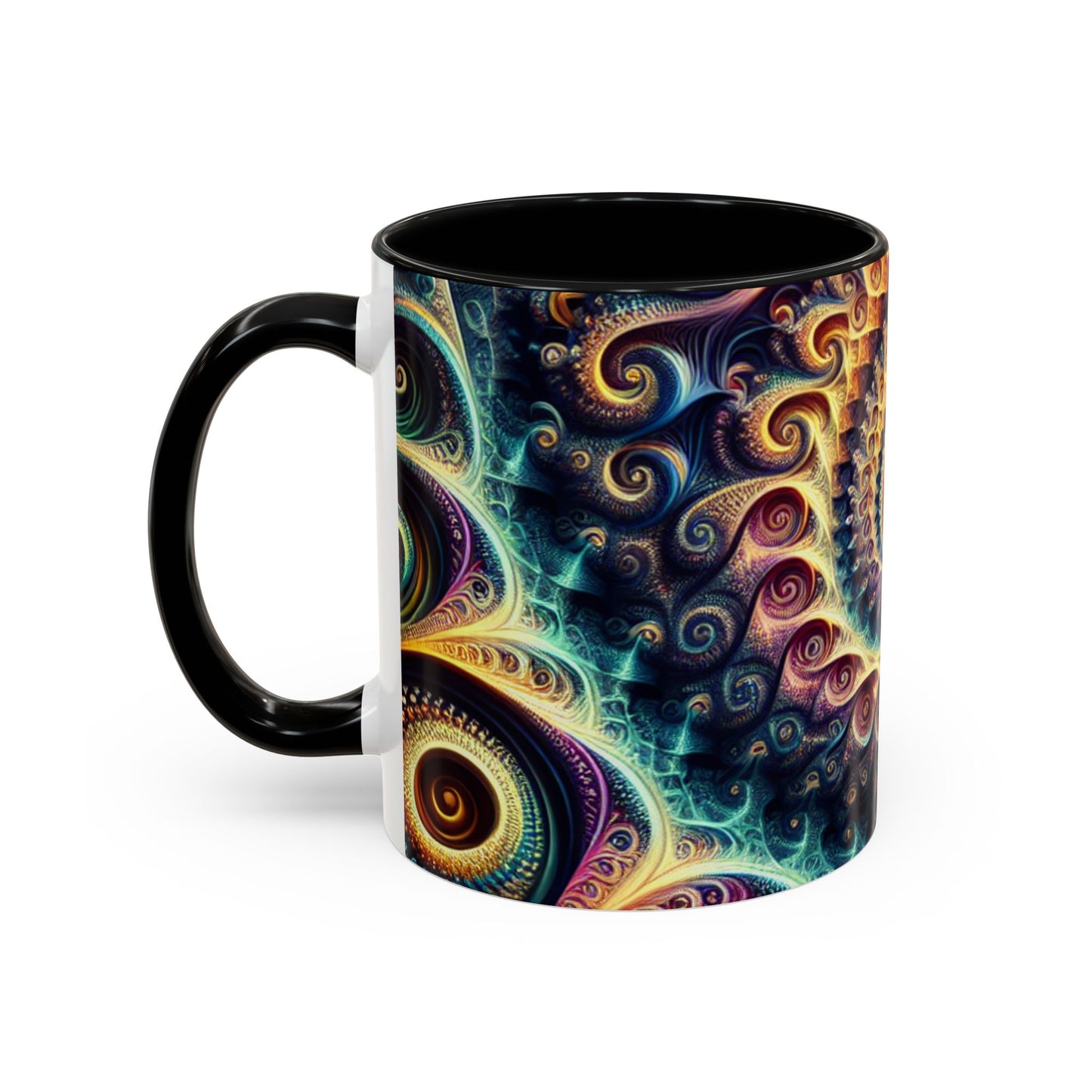 Colorful Swirl Accent Coffee Mug - Unique Spiral Design for Art Lovers