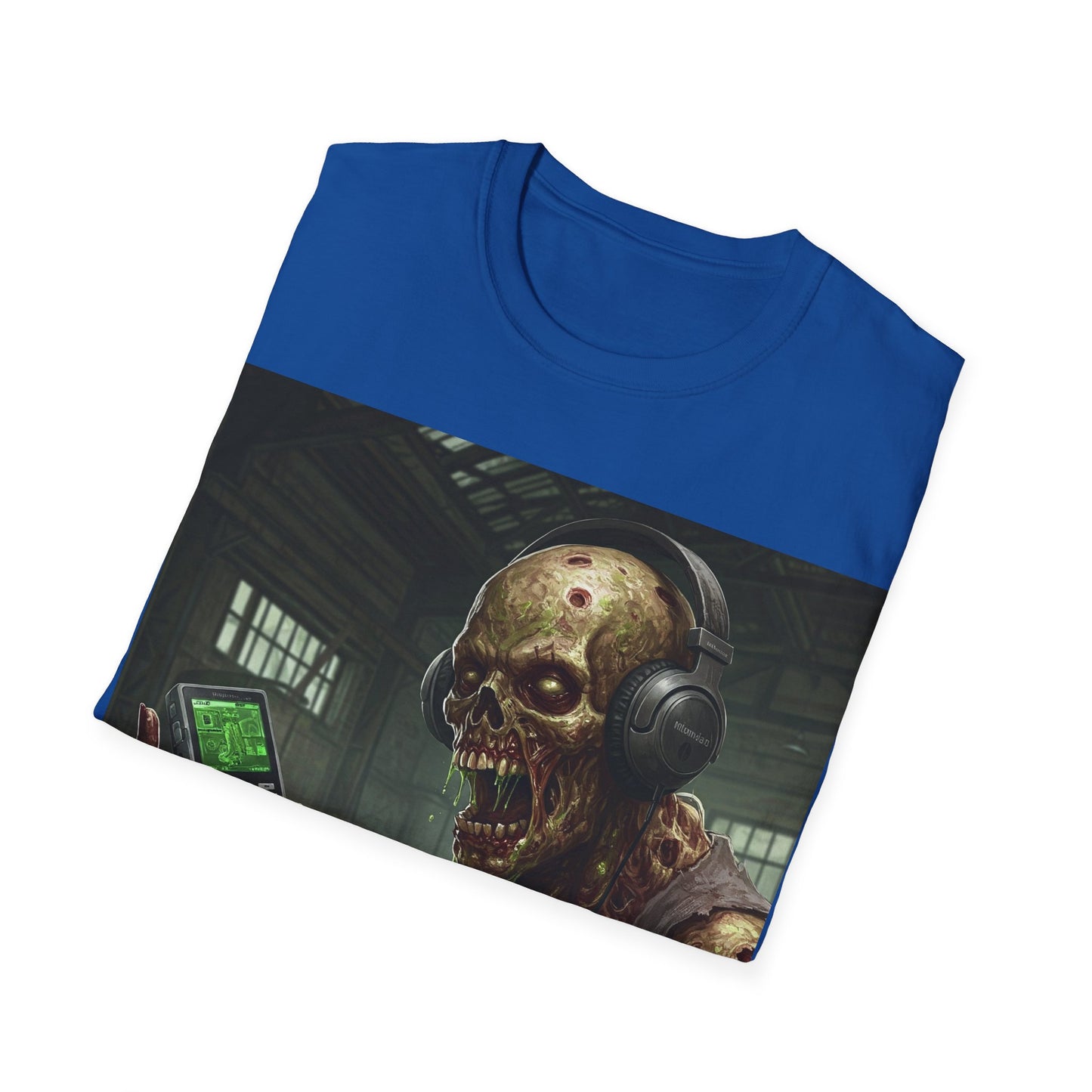 UK - Zombie Listening to Music Unisex Softstyle T-Shirt