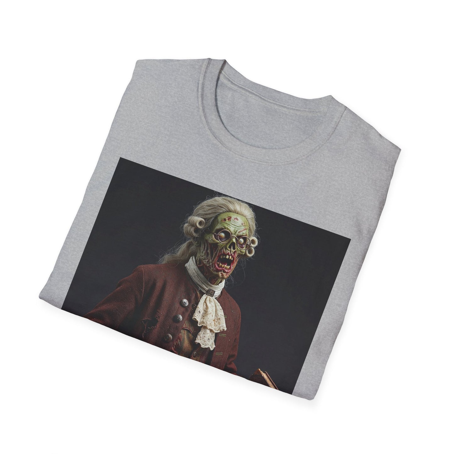 Creepy Zombie Portrait Unisex Softstyle T-Shirt - Perfect for Halloween