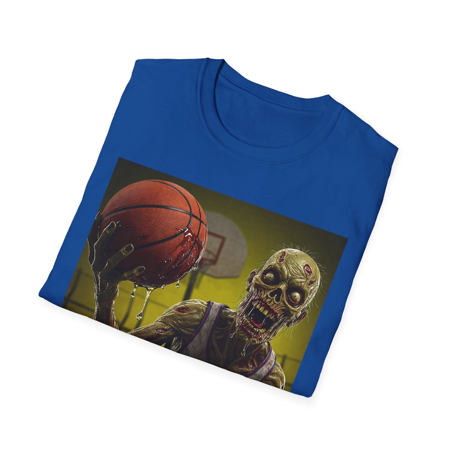 Zombie Basketball Apocalyptic Portrait Tee, bold, decaying zombie graphic