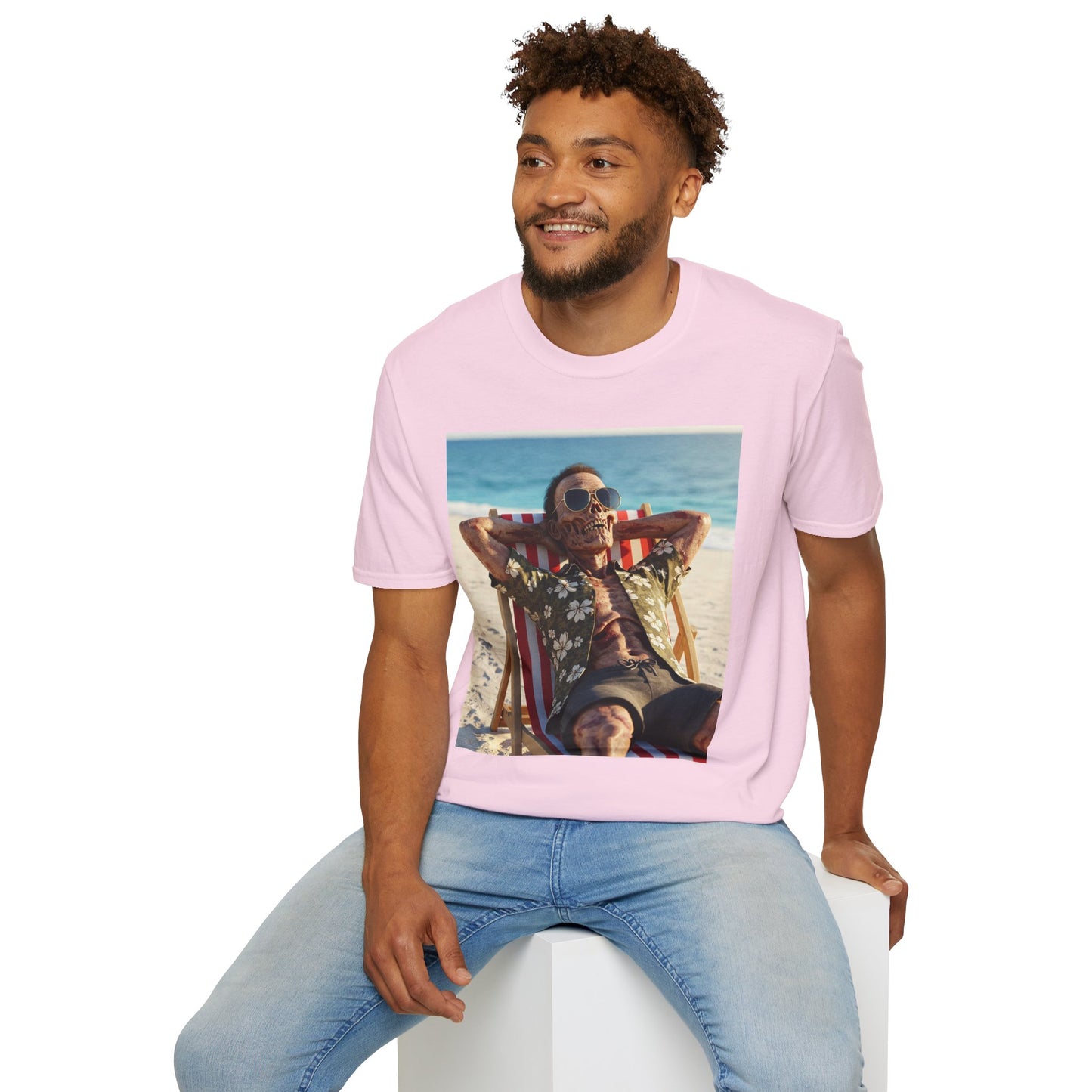 Chill Vibes Unisex Softstyle T-Shirt - Beach Relaxation Design