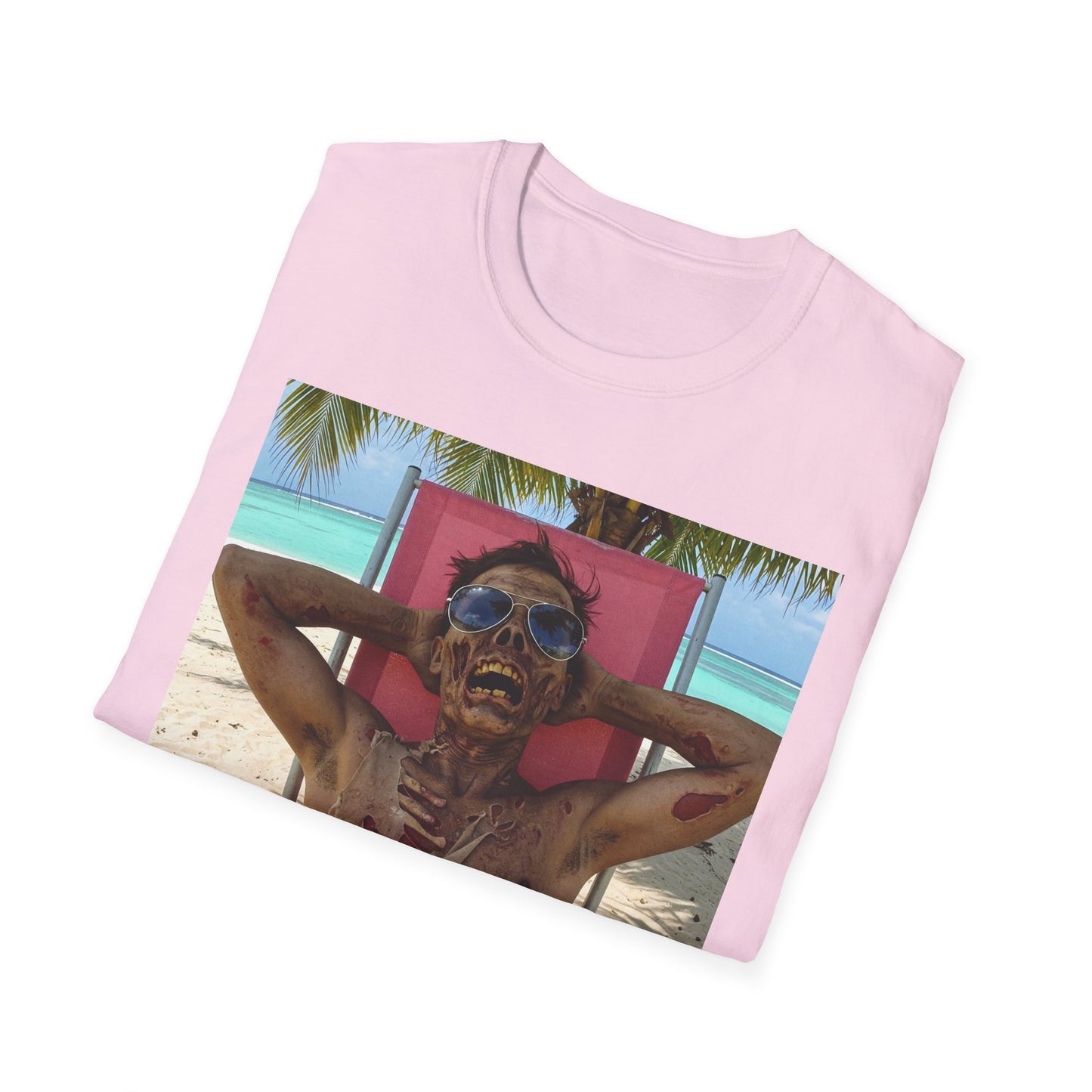 Chill Zombie Unisex Softstyle T-Shirt - Perfect for Beach Days & Halloween