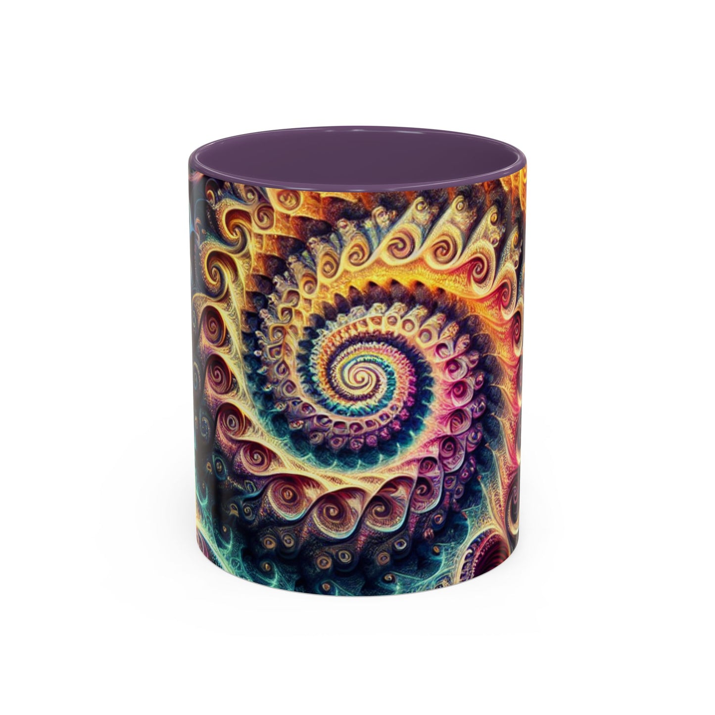 Colorful Swirl Accent Coffee Mug - Unique Spiral Design for Art Lovers