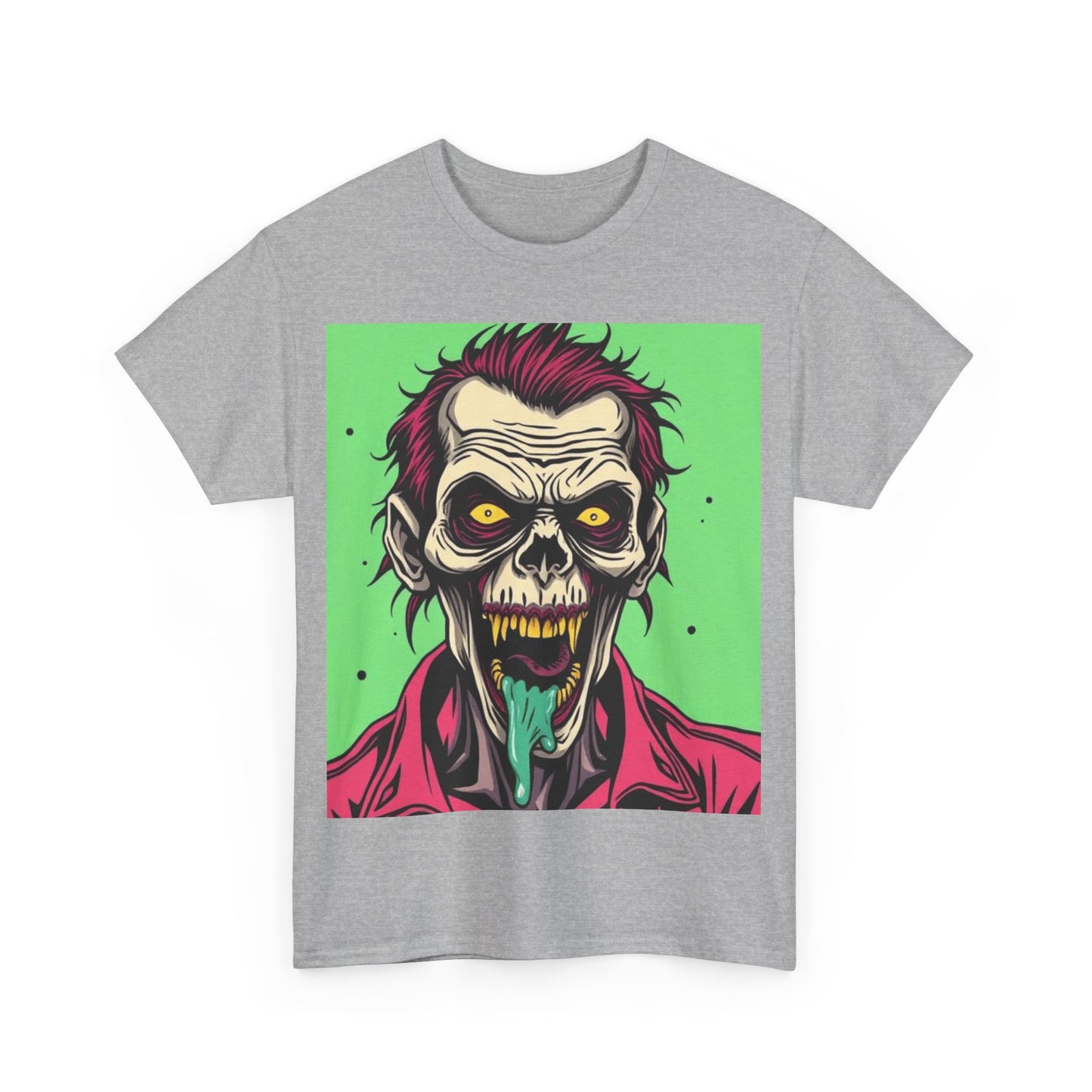 UK - Zombie Graphic Unisex Heavy Cotton Tee - Perfect for Halloween and Horror Lovers
