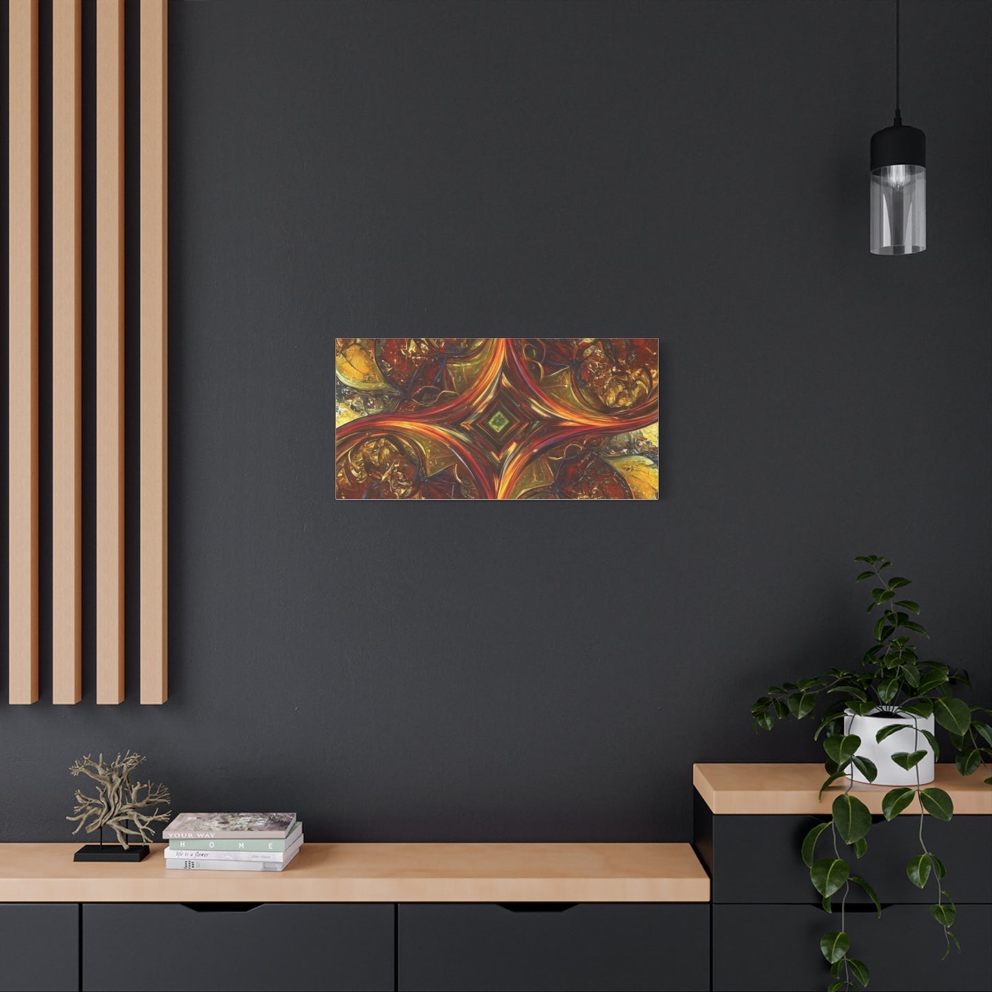 Abstract Art Matte Canvas Wall Decor - Vibrant Fractal Design, Colorful Home Accent