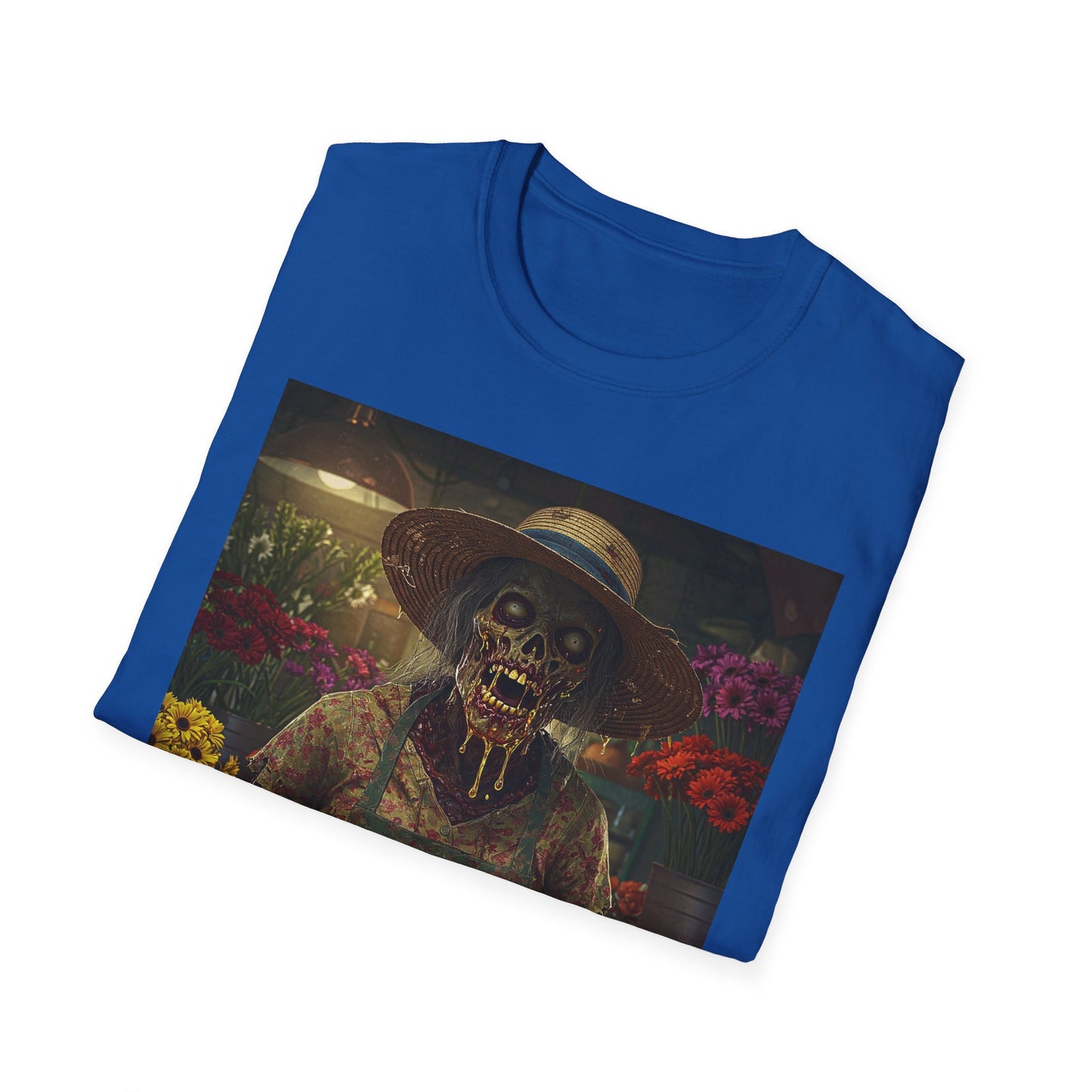 Unisex Softstyle T-Shirt - Vintage Floral Skeleton Design for Halloween
