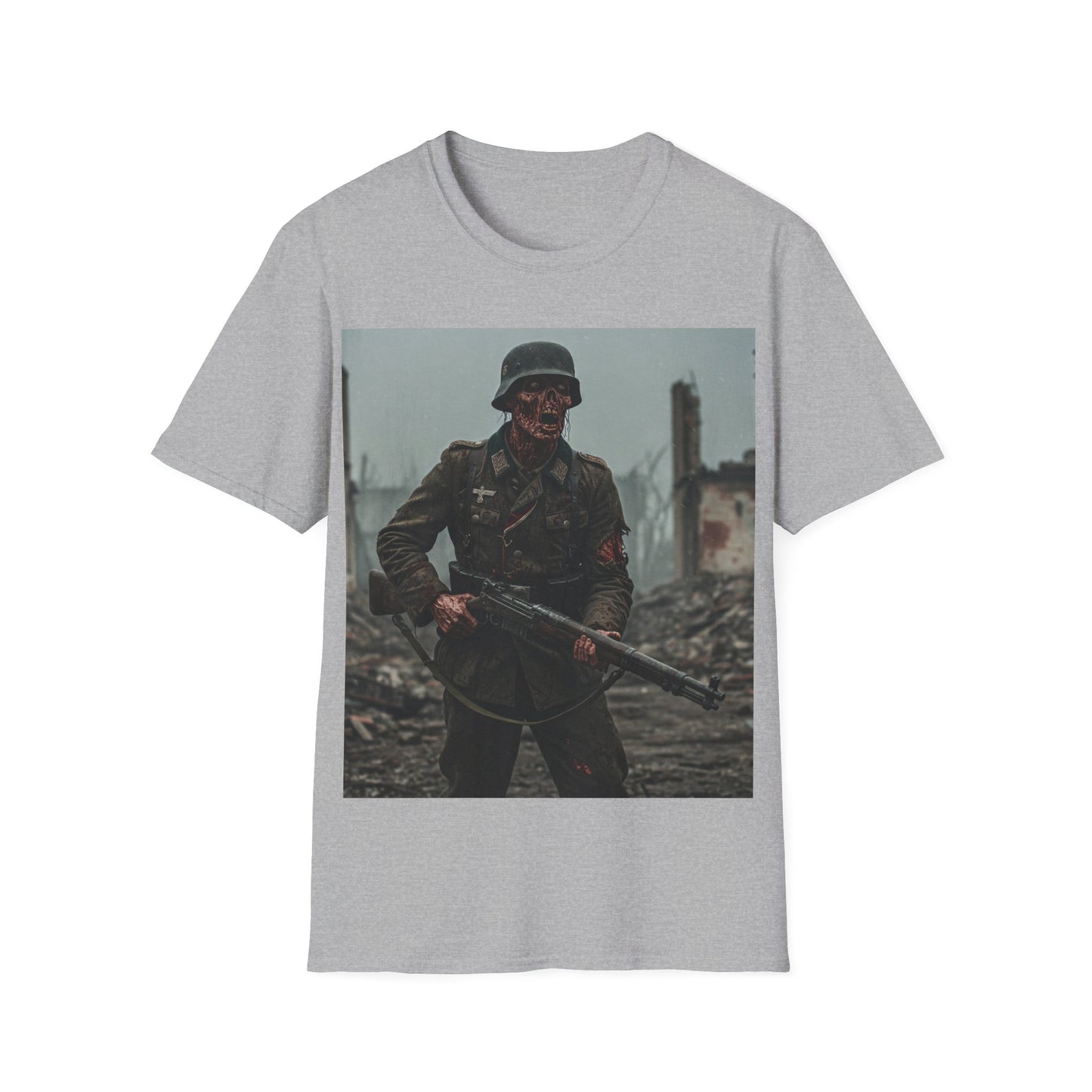 UK - Vintage Soldier Apocalyptic Portrait Tee, bold, decaying zombie graphic