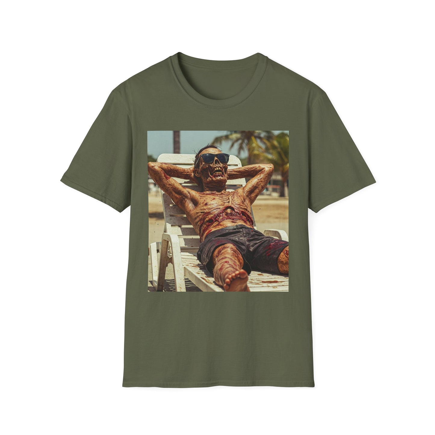 Chill Skeleton Apocalyptic Portrait Tee, bold, decaying zombie graphic