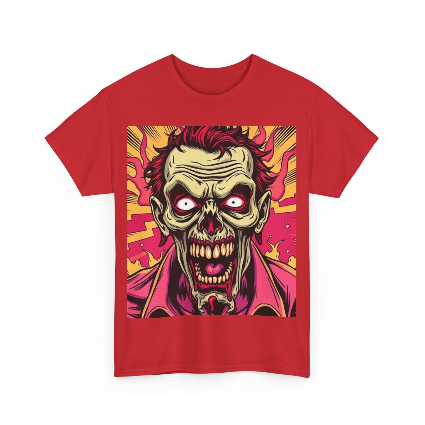UK - Unisex Heavy Cotton Tee - Creepy Zombie Graphic Shirt
