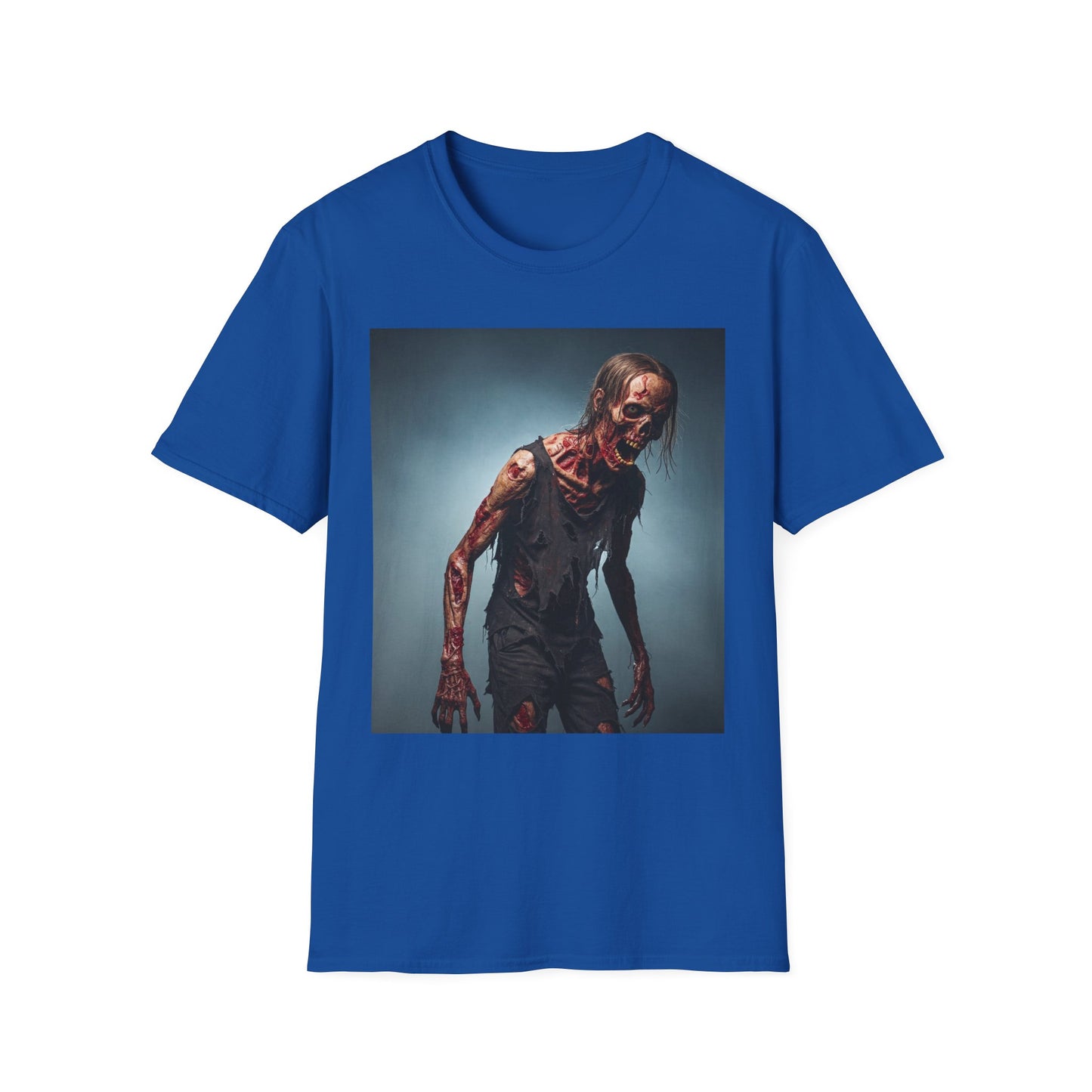 Zombie Graphic Unisex Softstyle T-Shirt - Perfect for Halloween and Horror Fans