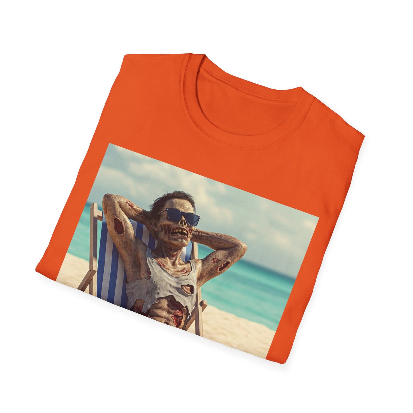Chill Vibes Apocalyptic Portrait Tee, bold, decaying zombie graphic