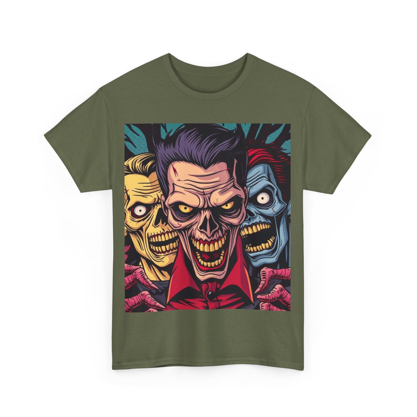 UK - Unisex Heavy Cotton Tee - Retro Horror Skull Art