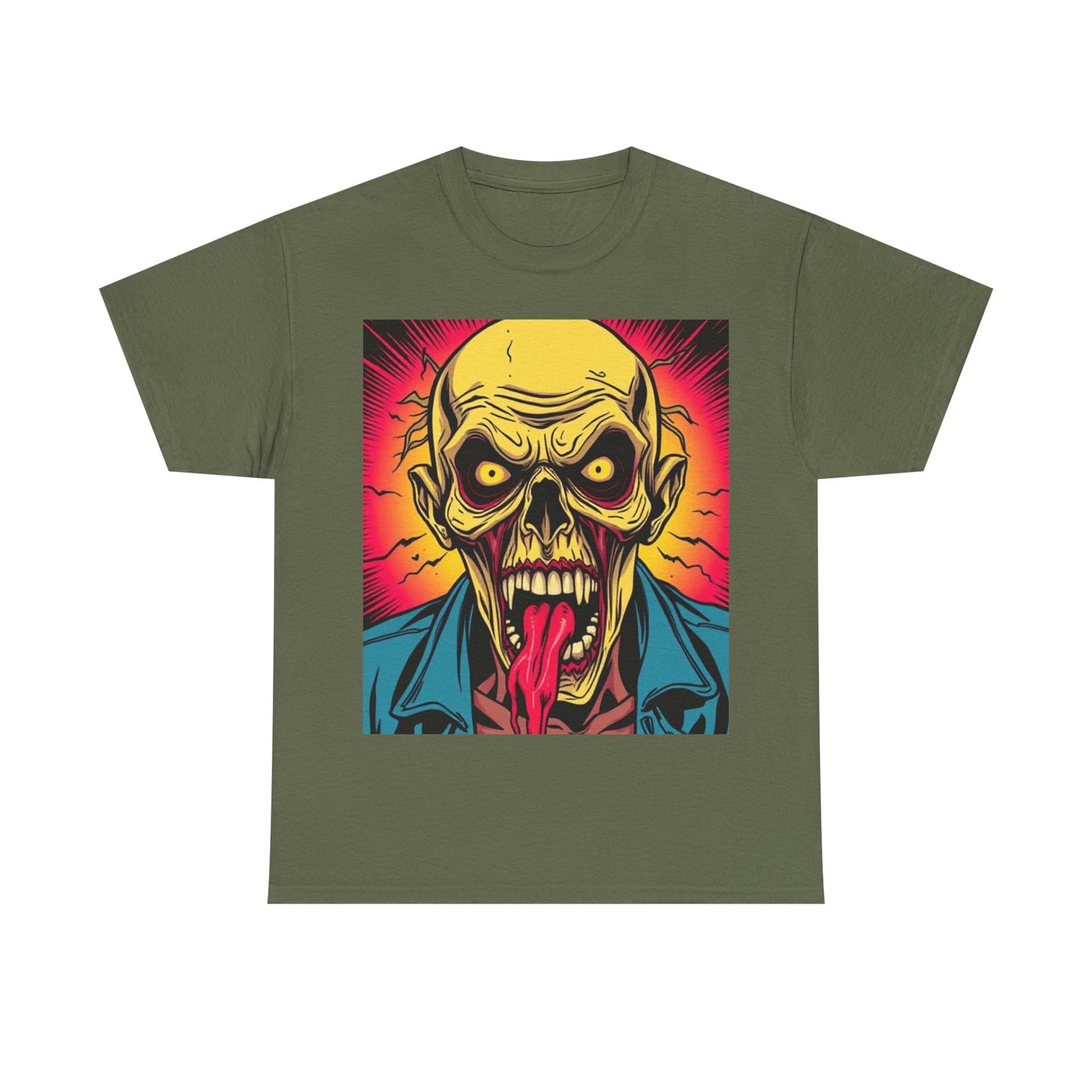 UK - Unisex Heavy Cotton Tee - Graphic Skull Design for Halloween Lovers