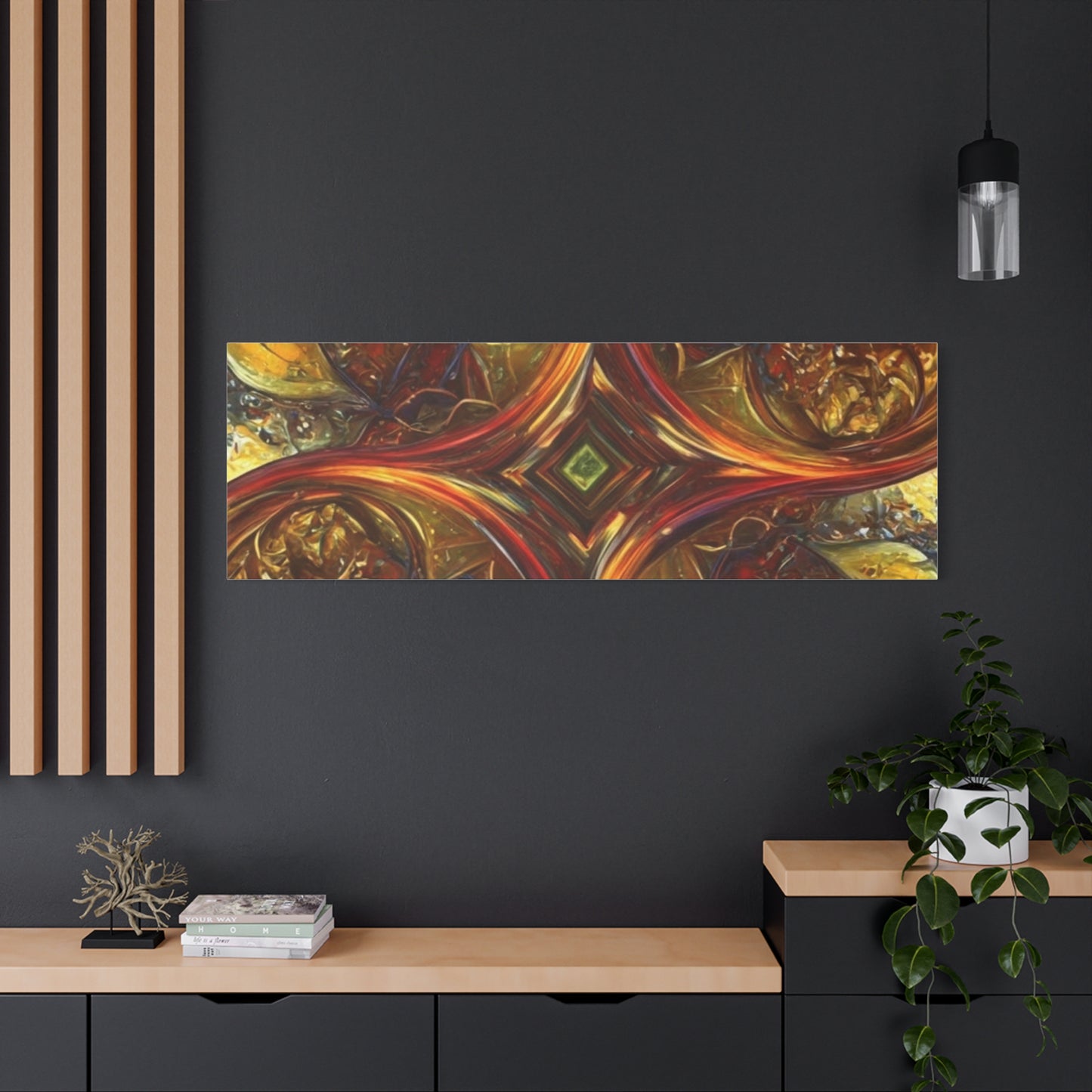 Abstract Art Matte Canvas Wall Decor - Vibrant Fractal Design, Colorful Home Accent