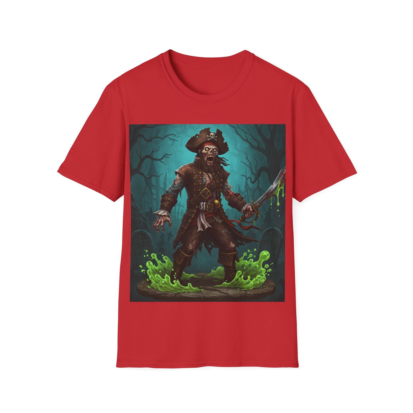 UK - Pirate Apocalyptic Portrait Tee, bold, decaying zombie graphic