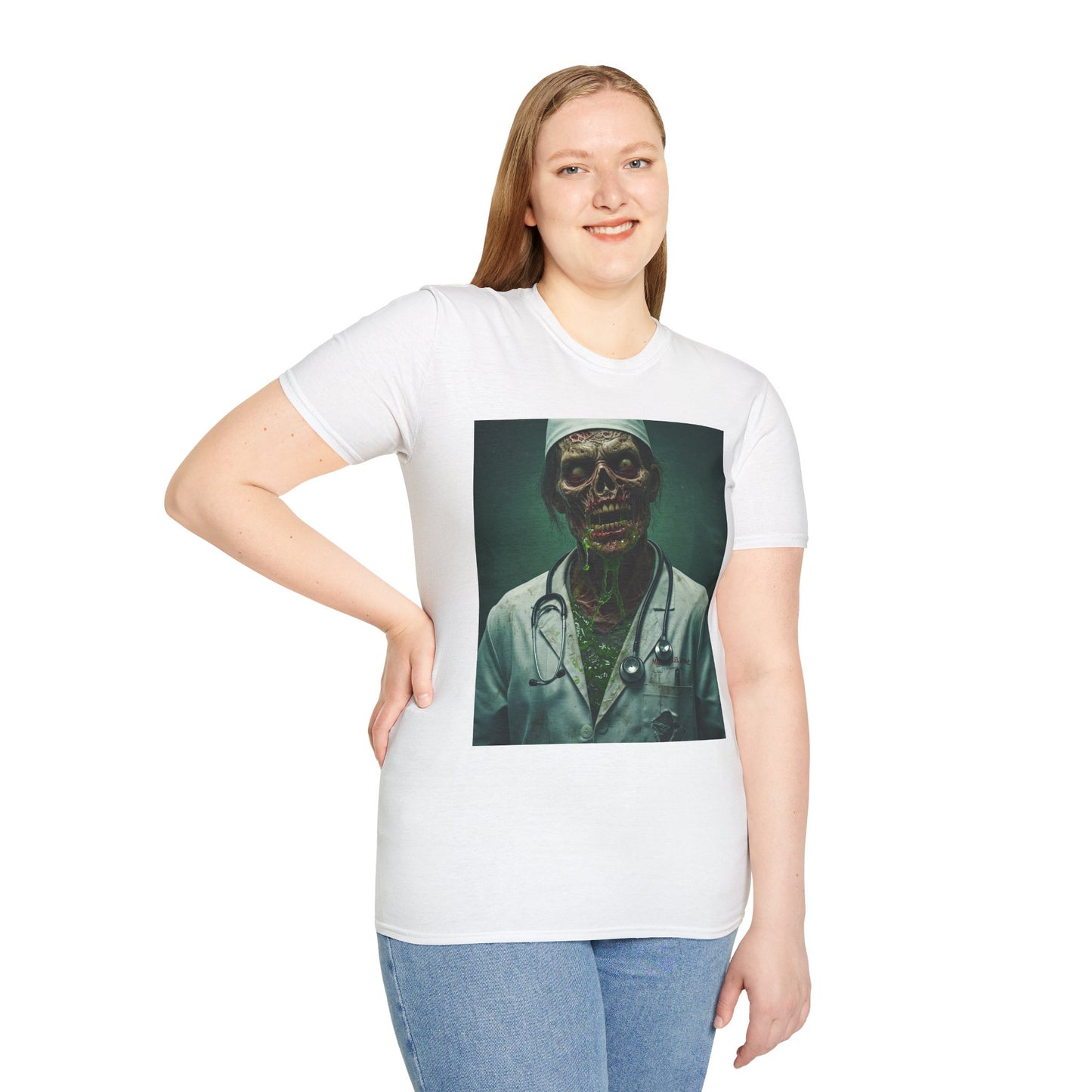 Zombie Doctor Unisex Softstyle T-Shirt - Perfect for Halloween and Horror Fans