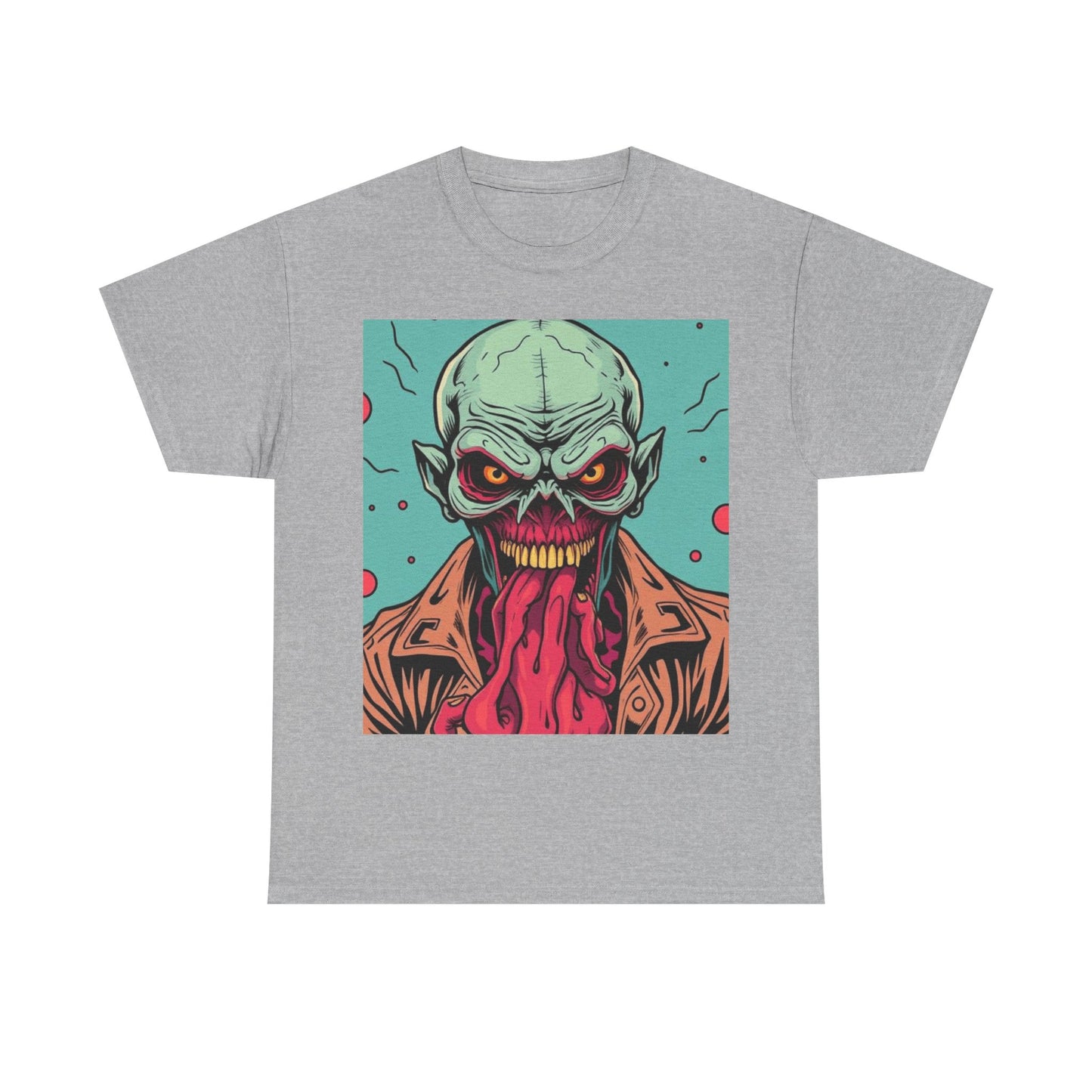 UK - Unisex Heavy Cotton Tee - Retro Zombie Graphic Tee