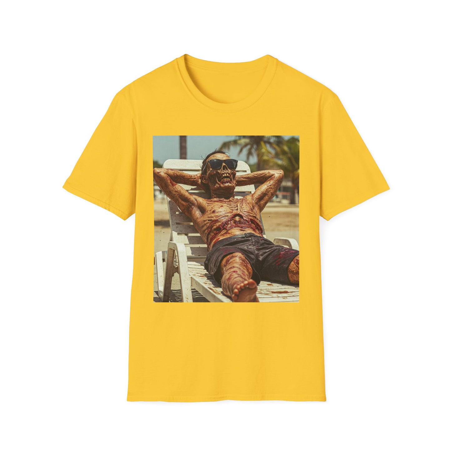 Chill Skeleton Apocalyptic Portrait Tee, bold, decaying zombie graphic