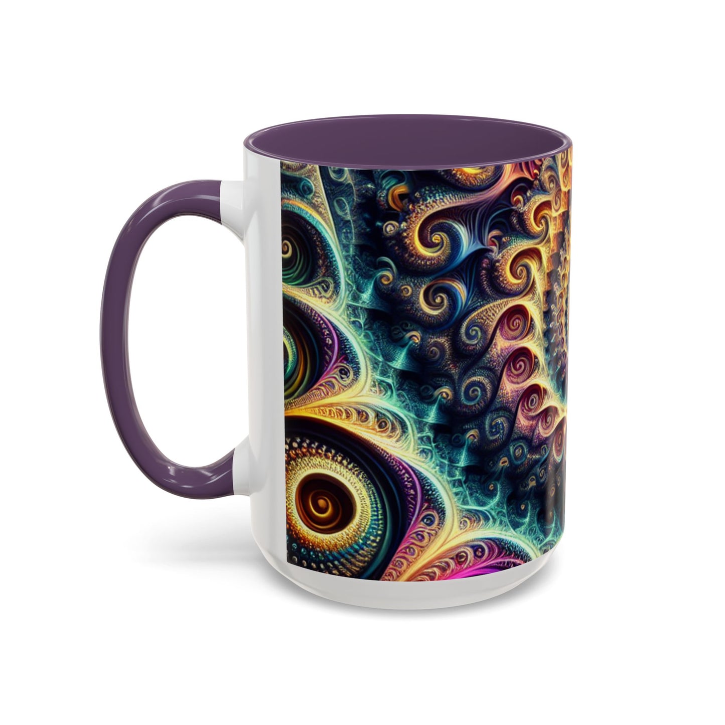 Colorful Swirl Accent Coffee Mug - Unique Spiral Design for Art Lovers