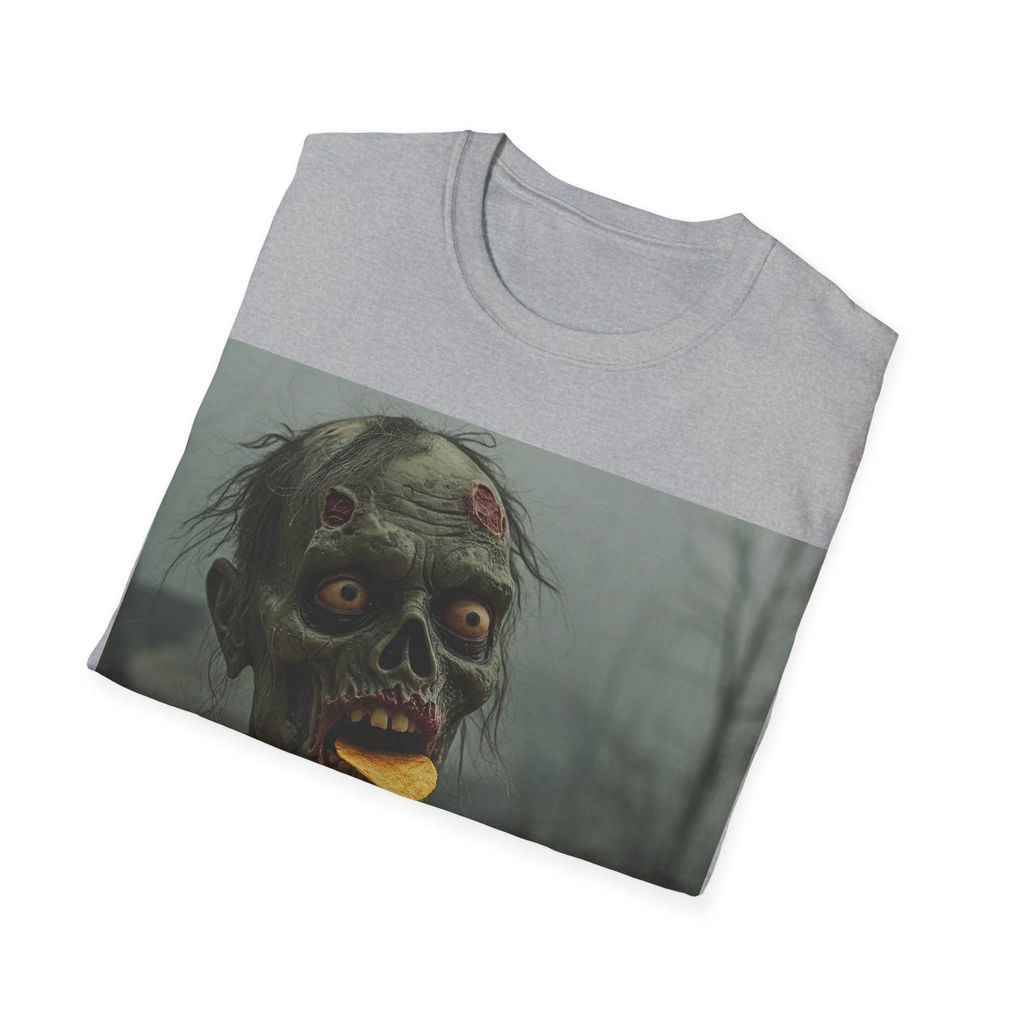 UK - Zombie Snack Unisex Softstyle T-Shirt - Perfect for Horror Fans & Halloween