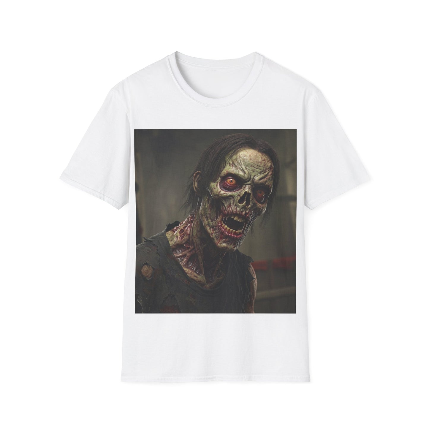 UK - Zombie Themed Unisex Softstyle T-Shirt - Perfect for Halloween and Horror Fans