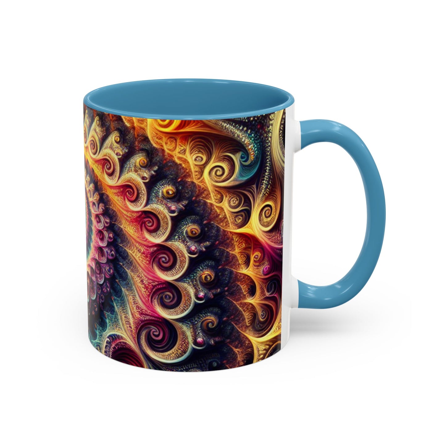 Colorful Swirl Accent Coffee Mug - Unique Spiral Design for Art Lovers