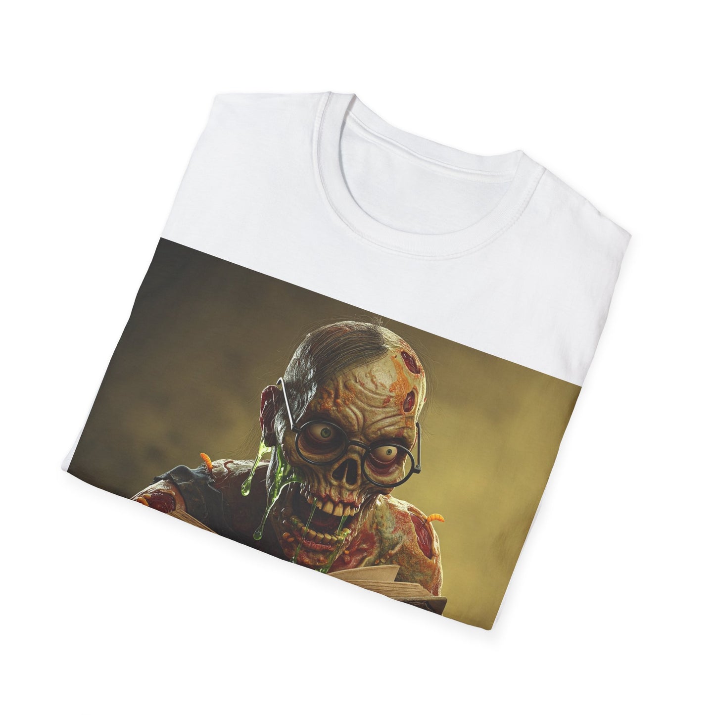 UK - Zombie Reader Apocalyptic Portrait Tee, bold, decaying zombie graphic