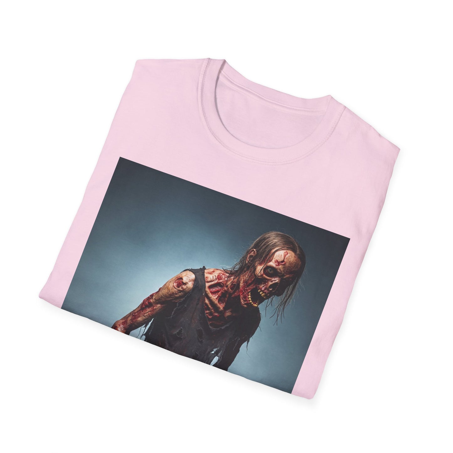 Zombie Graphic Unisex Softstyle T-Shirt - Perfect for Halloween and Horror Fans